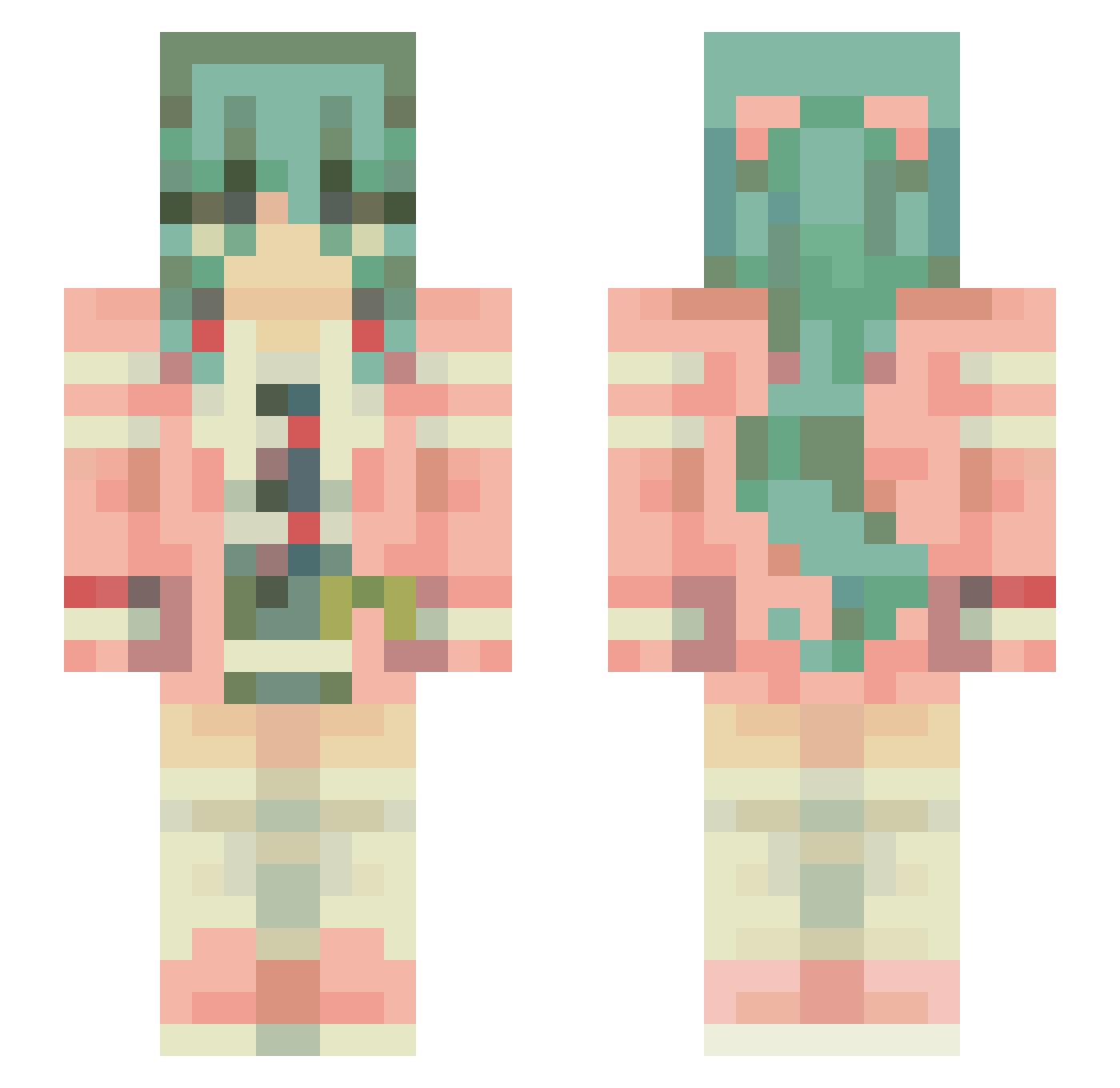 D7STOPIAN Minecraft skin, front and back view