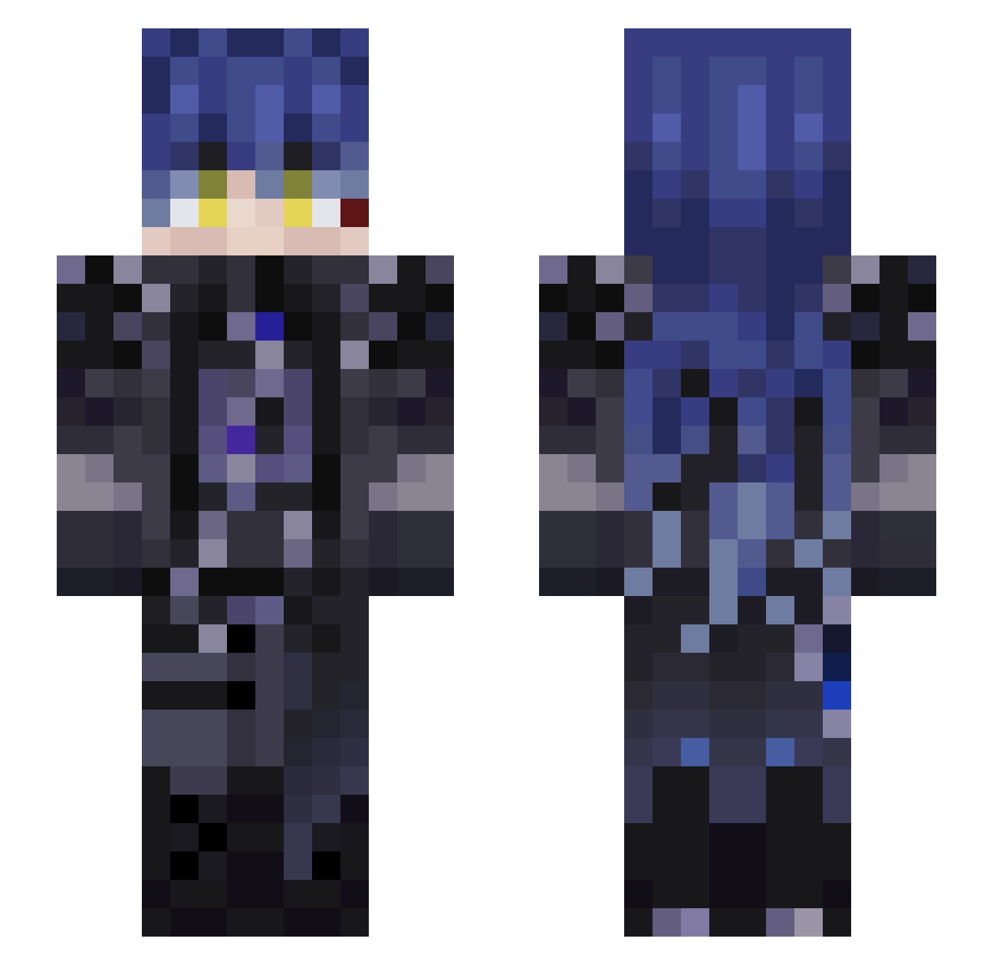 vanitasnoshuki Minecraft skin, front and back view