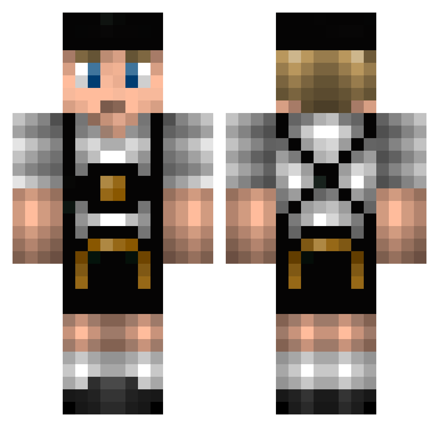 Kutgezichtje Minecraft skin, front and back view