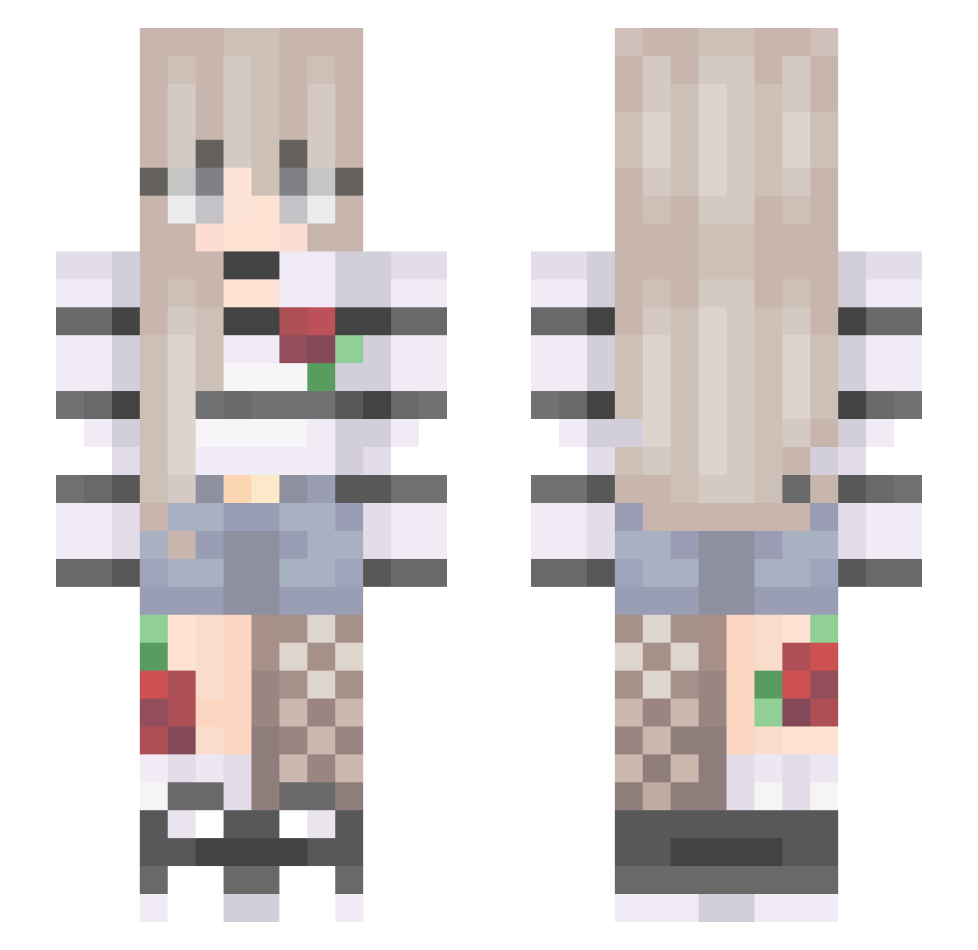 Scarlet_Roses23 Minecraft skin, front and back view
