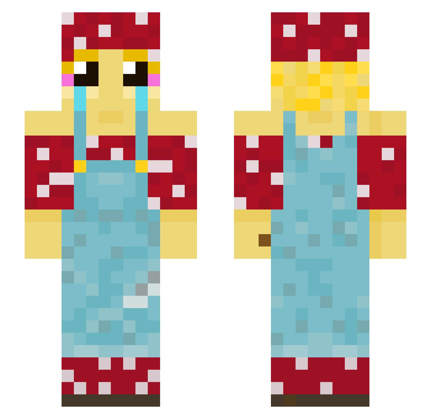 SadCwosant Minecraft skin, front and back view