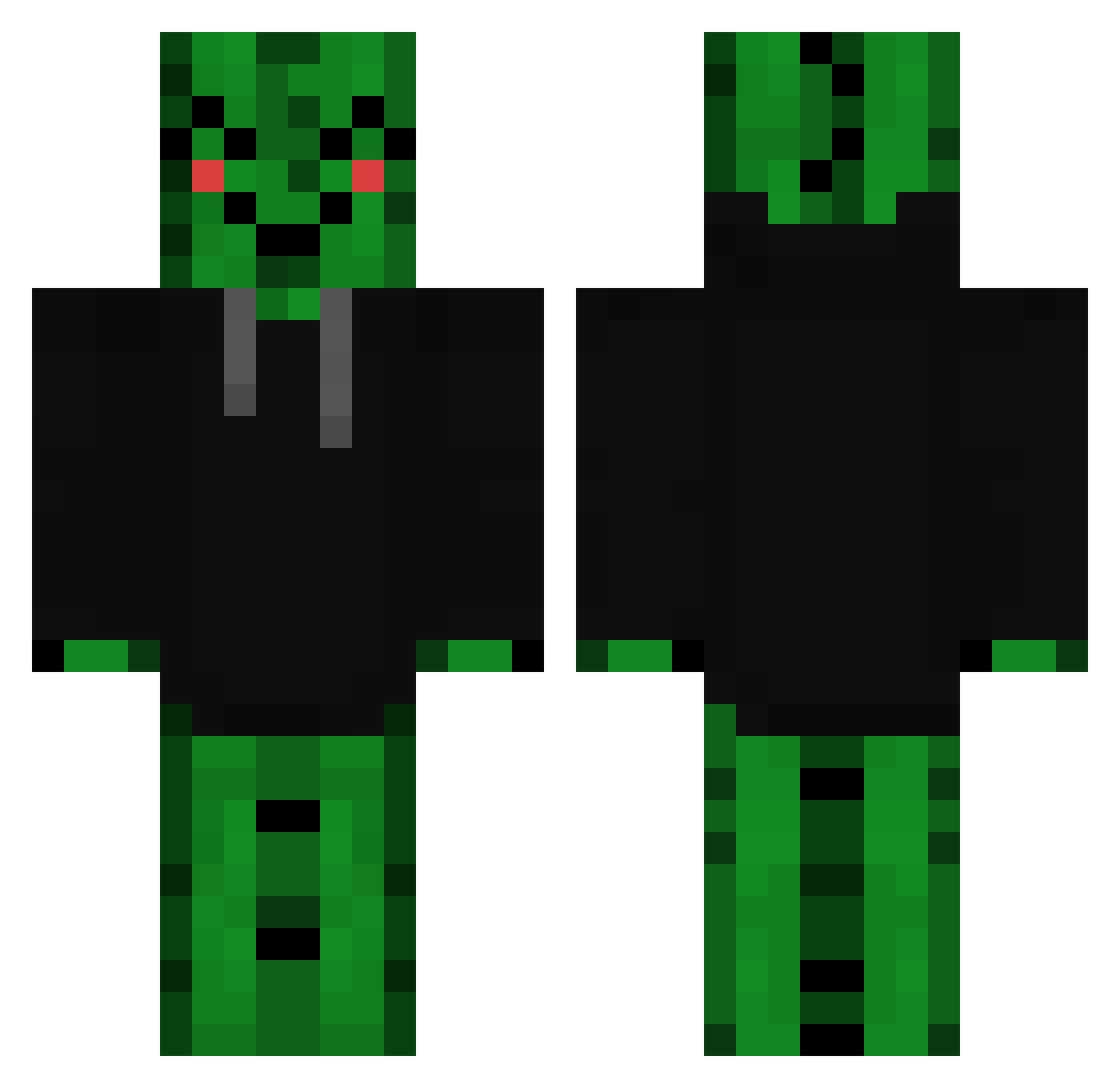 LemonTheGaymer Minecraft skin, front and back view