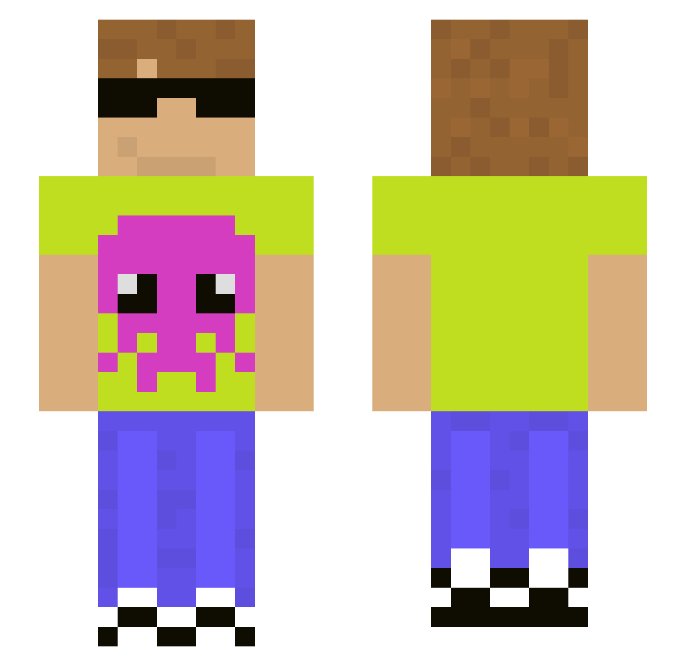 1IlikeFortnitE1 Minecraft skin, front and back view