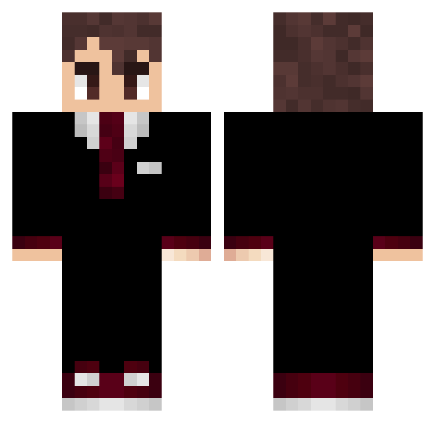 Seppizza Minecraft skin, front and back view