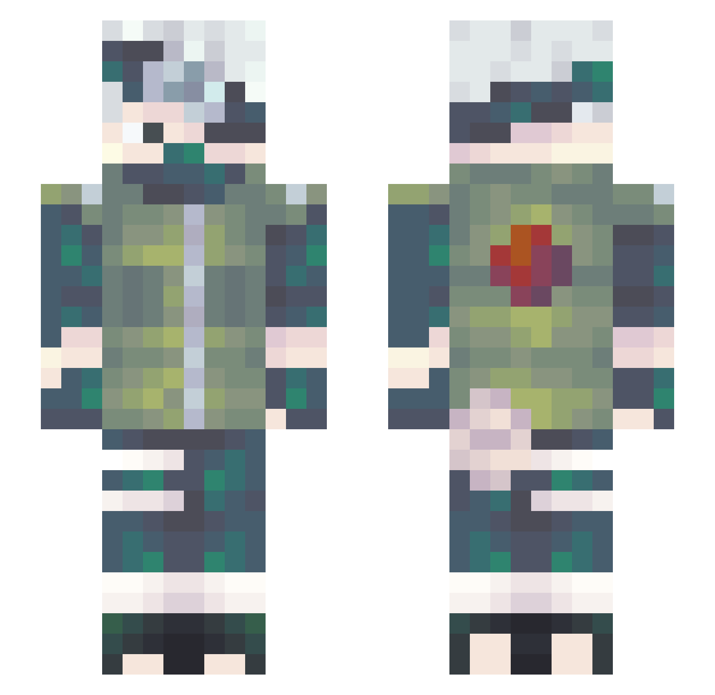 Skibba42 Minecraft skin, front and back view