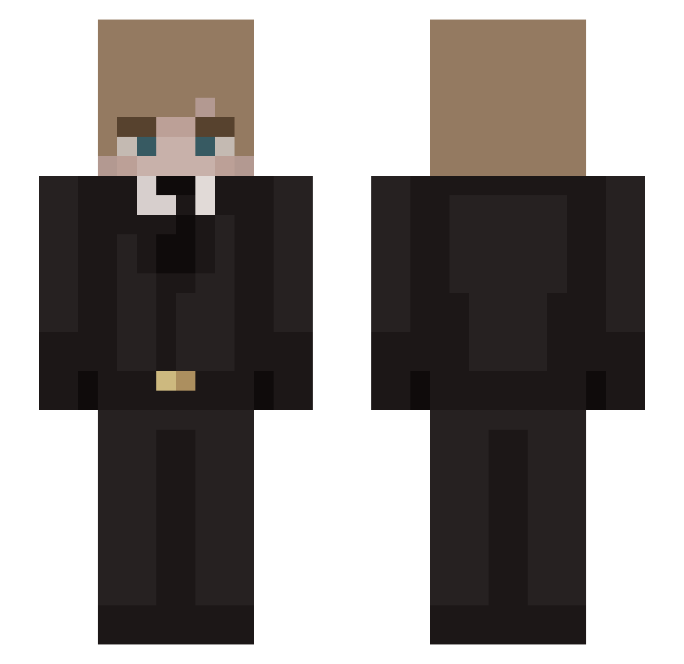 Saucep0t Minecraft skin, front and back view