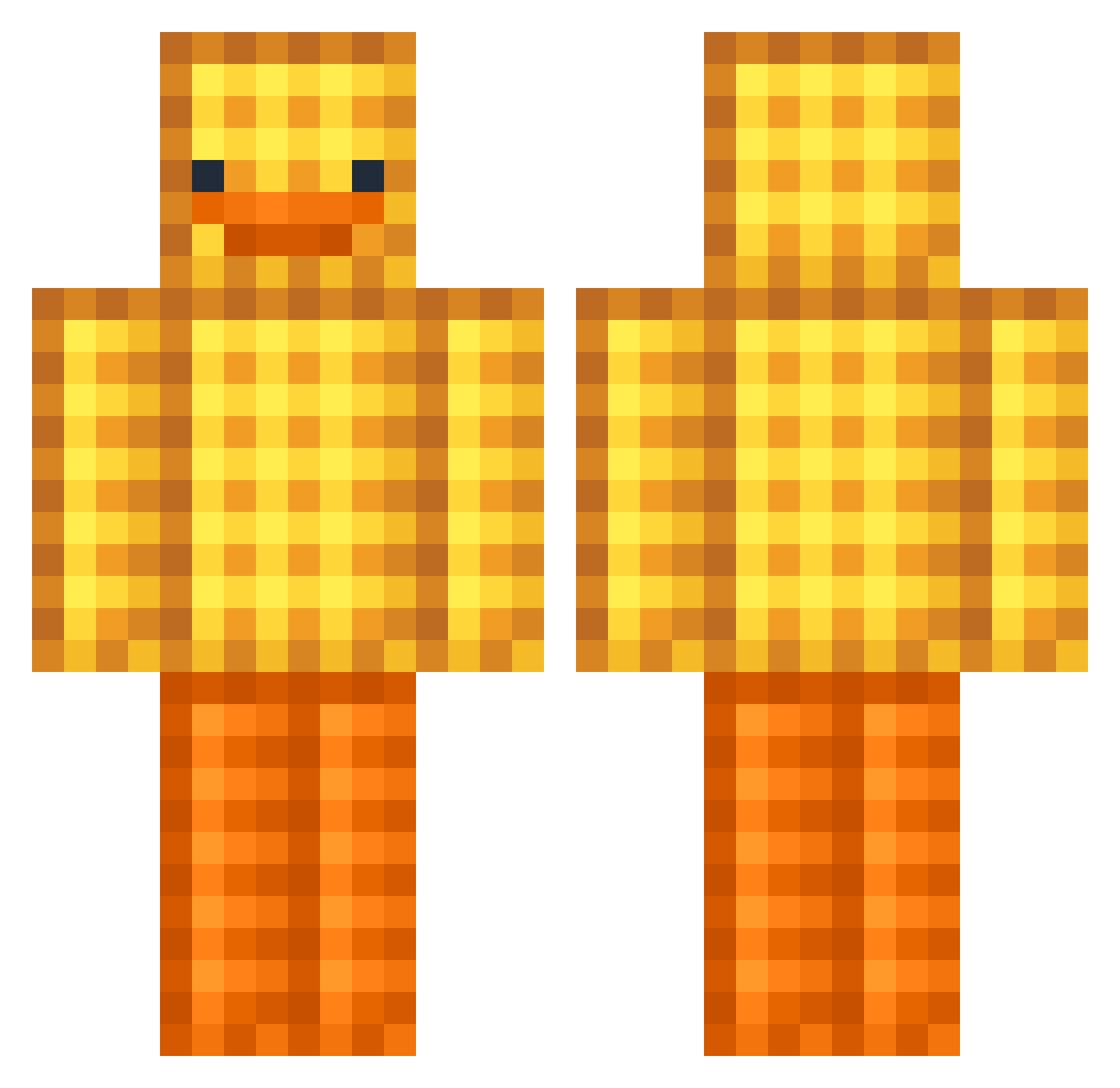 Rutks Minecraft skin, front and back view