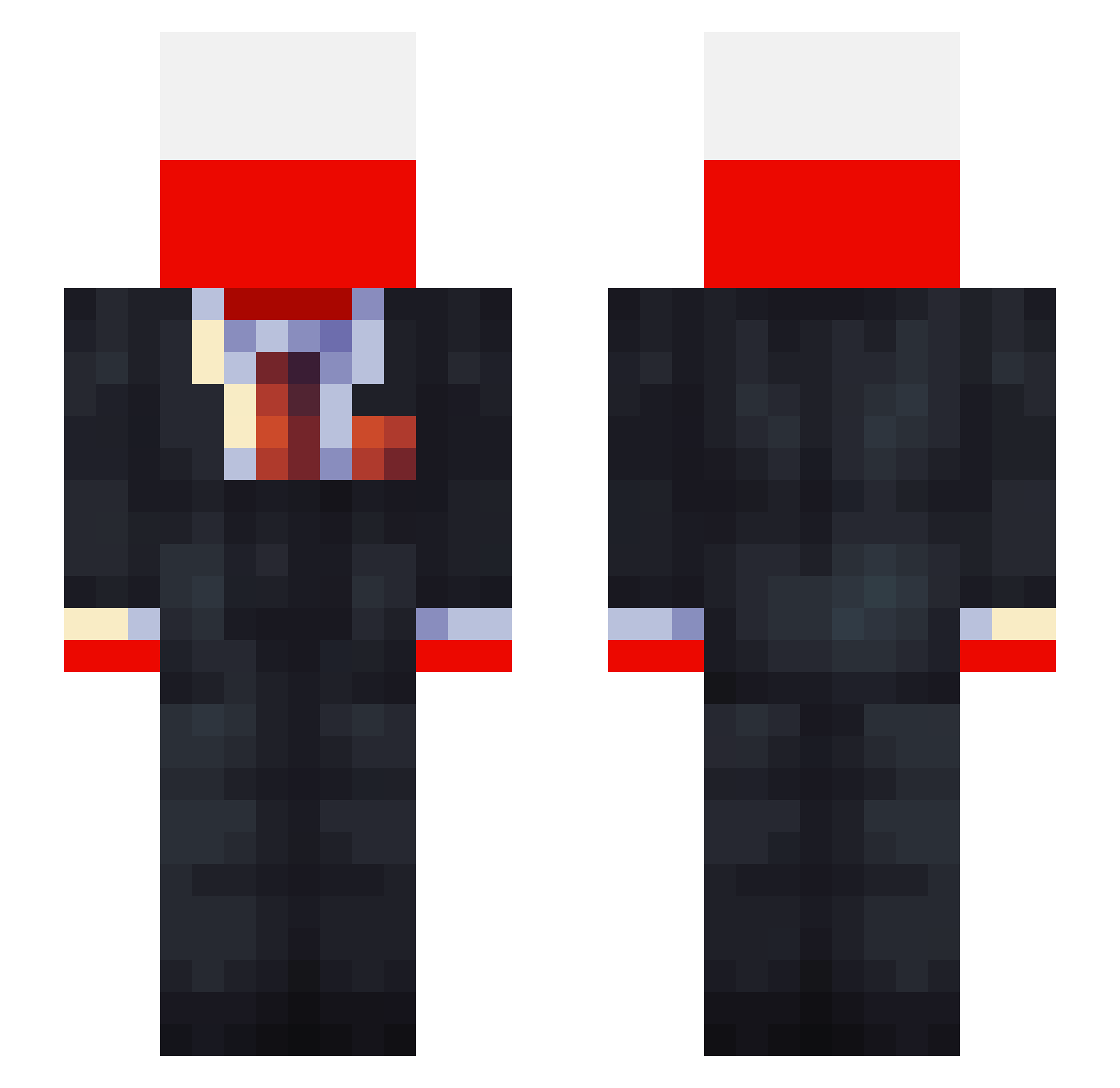 KonziOnTheRocks Minecraft skin, front and back view