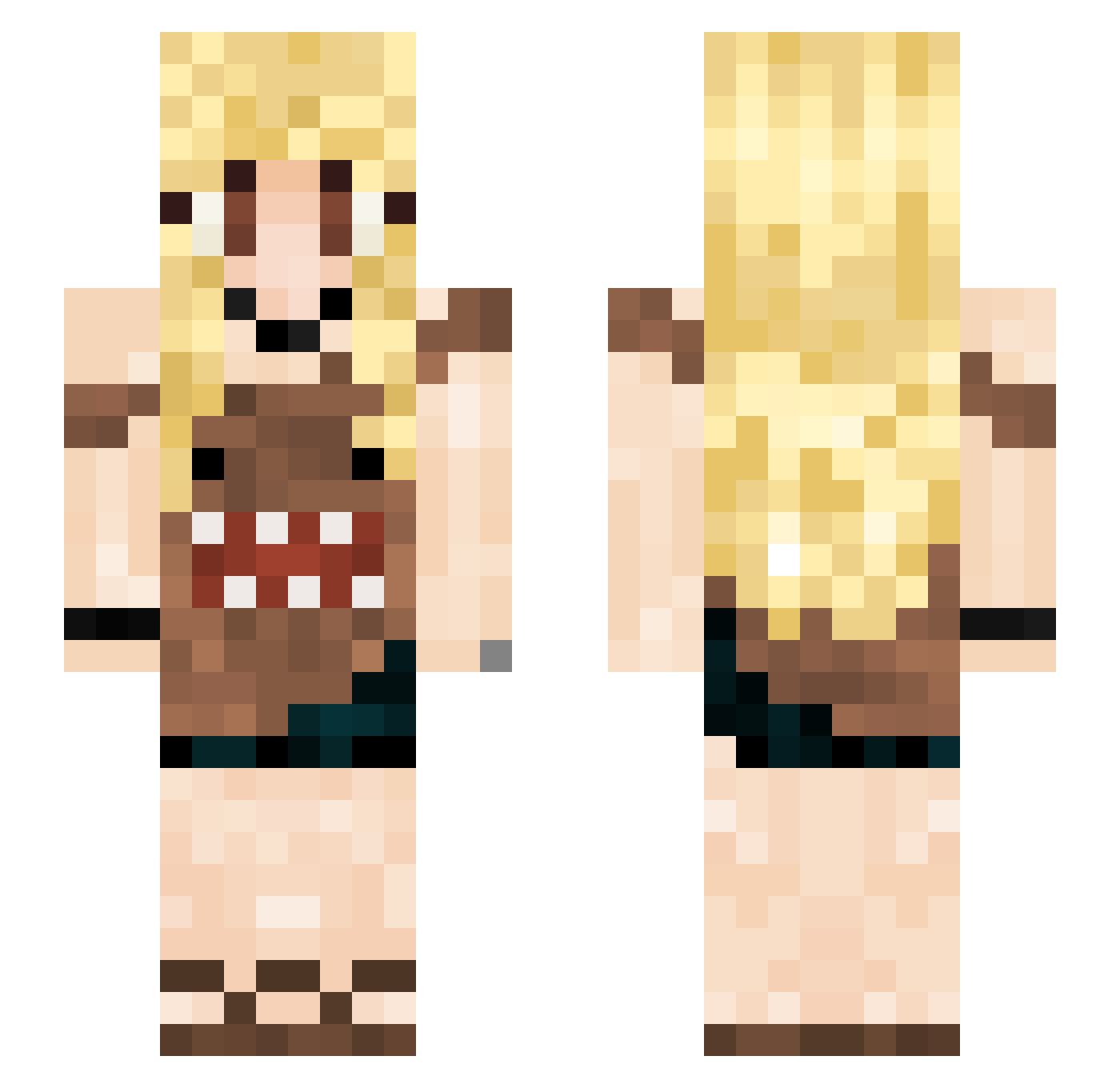 Txyche Minecraft skin, front and back view