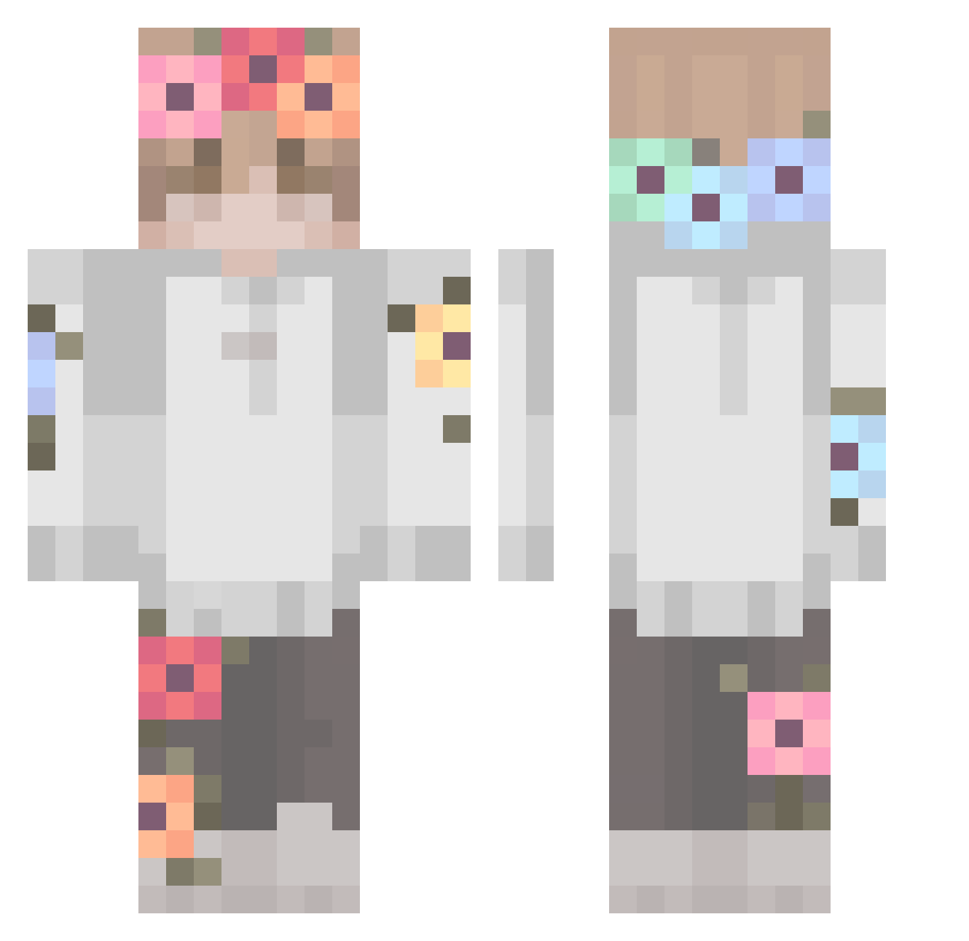 Wesleywei0101 Minecraft skin, front and back view