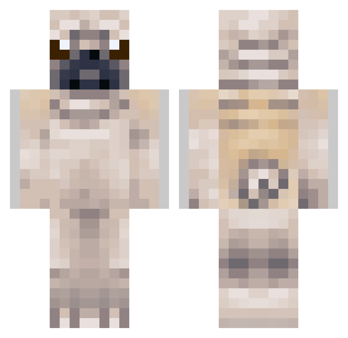 volumeutdn Minecraft skin, front and back view