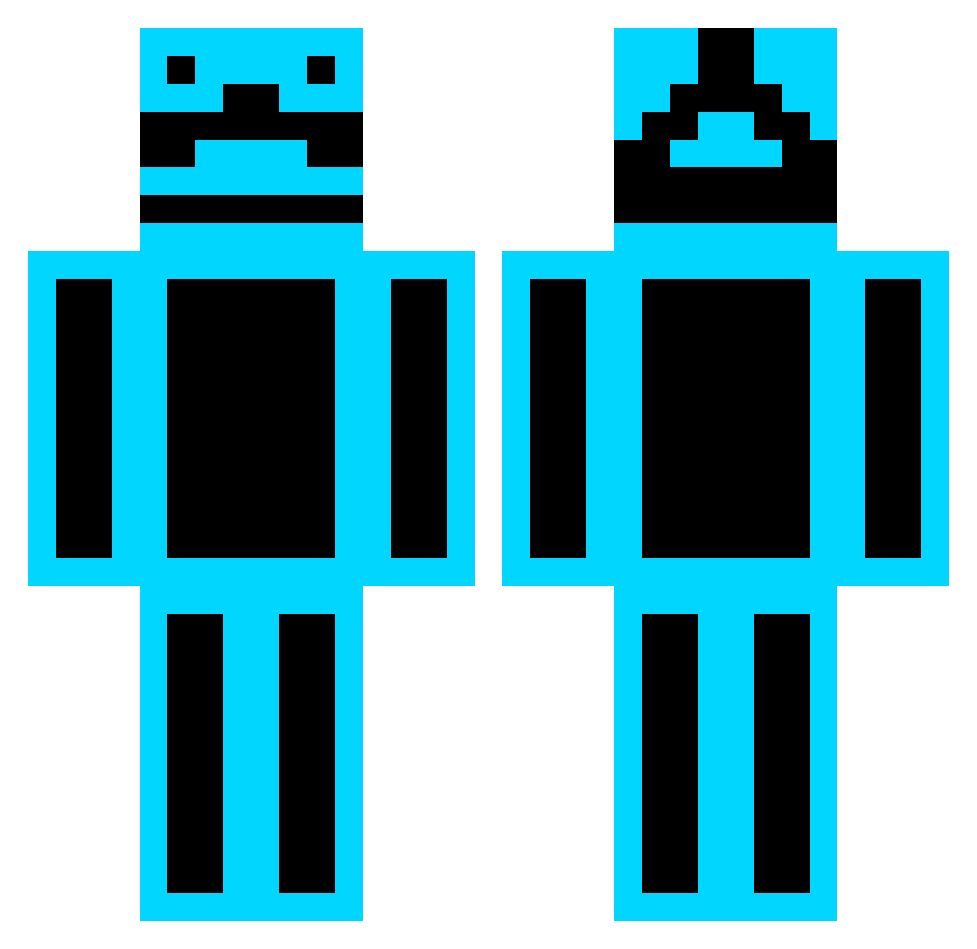 J4RZ Minecraft skin, front and back view