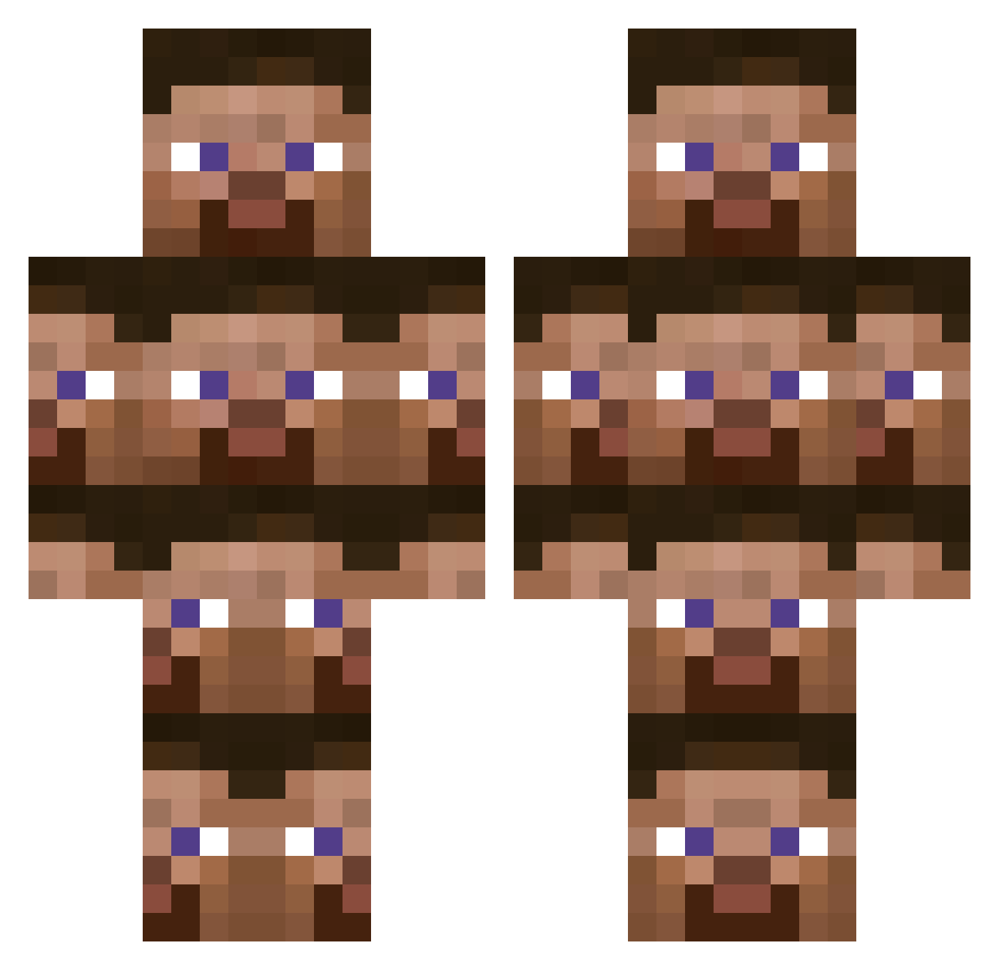 Xerozizers Minecraft skin, front and back view