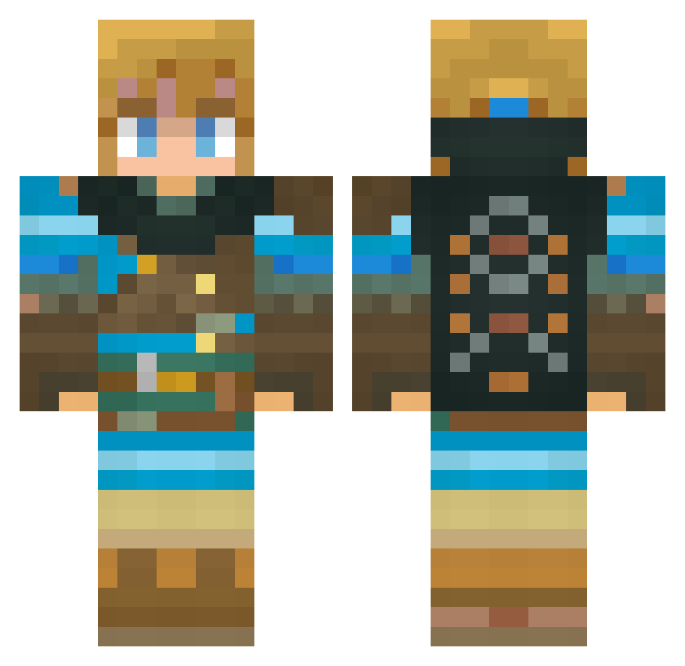 Leafpie Minecraft skin, front and back view