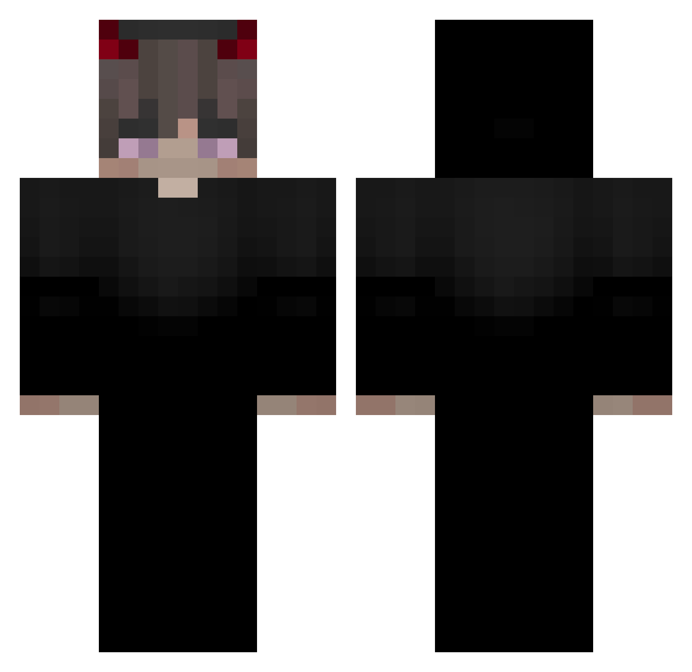 SelfMadeGod Minecraft skin, front and back view