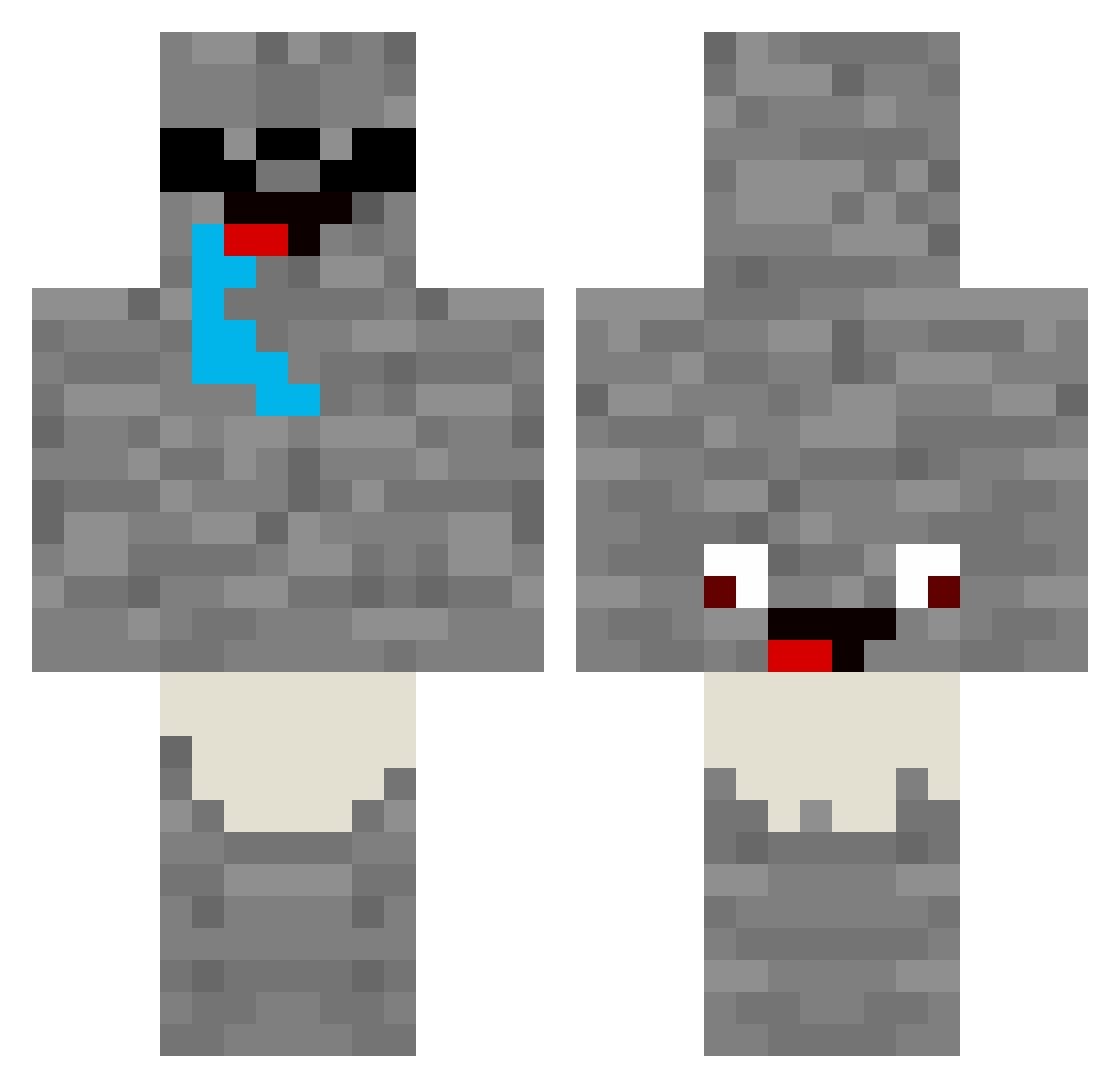 wheelmen Minecraft skin, front and back view
