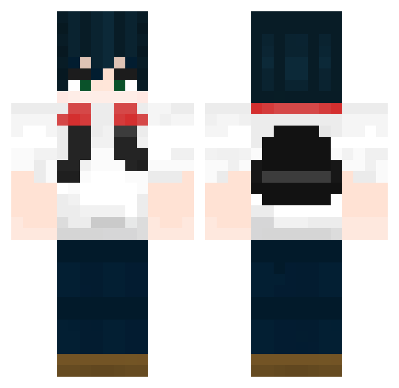 slvelo Minecraft skin, front and back view