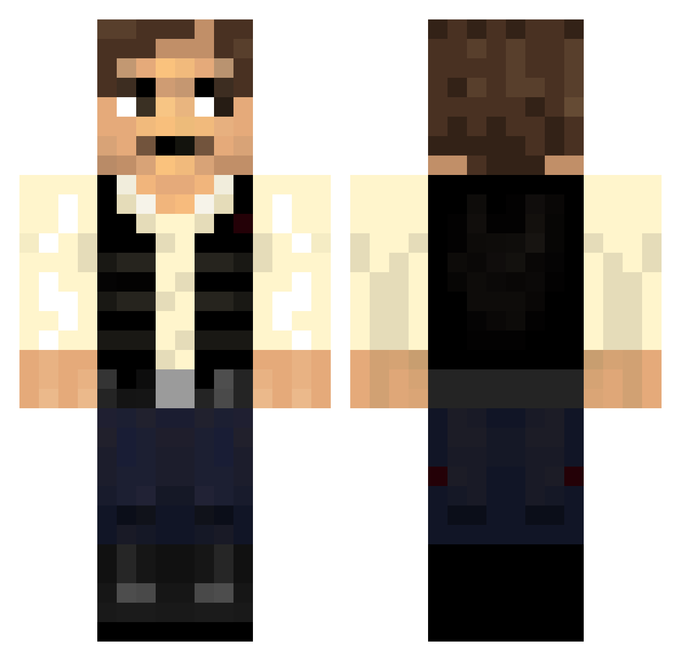 Afterworld Minecraft skin, front and back view