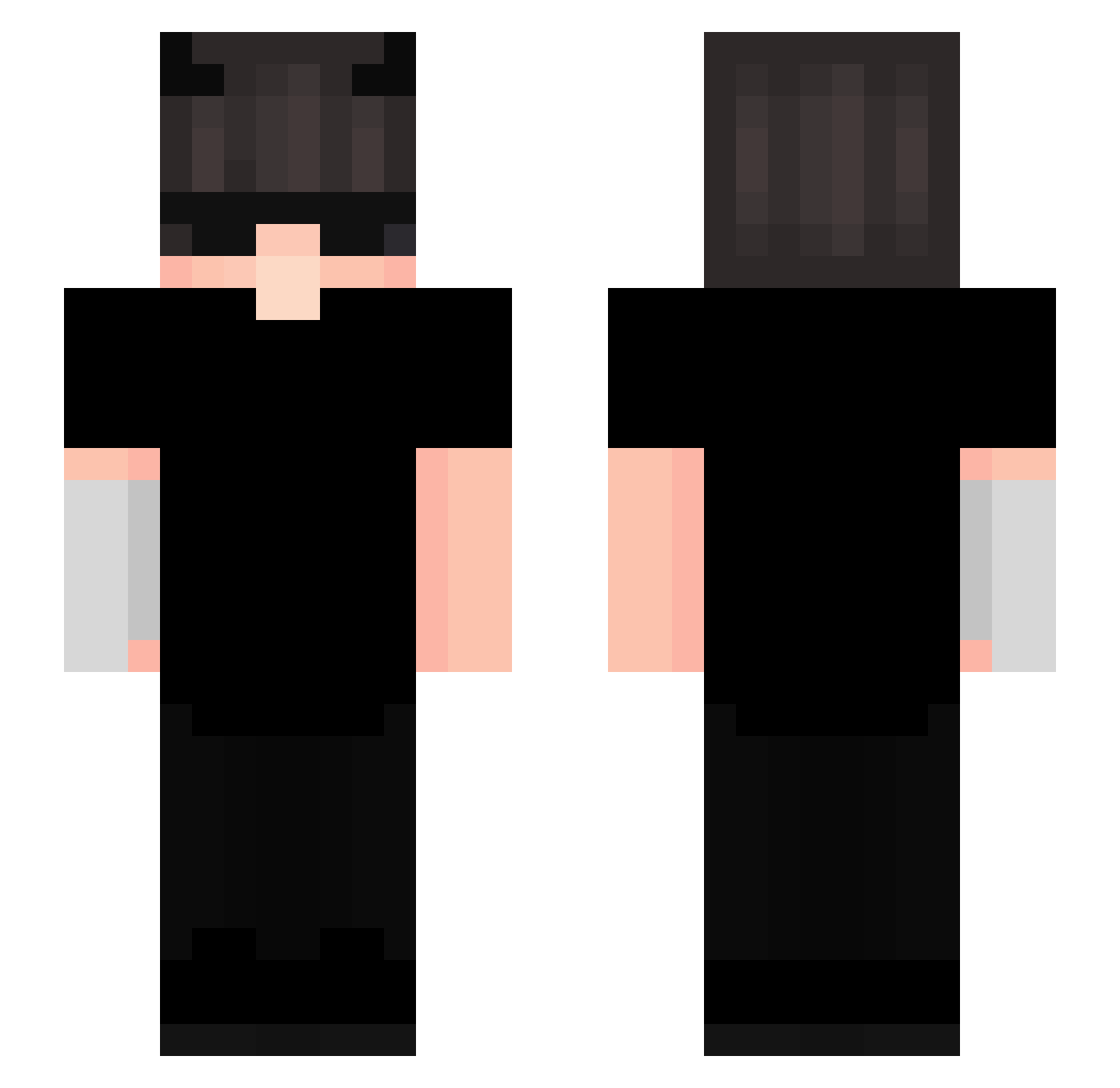 MomitoZ Minecraft skin, front and back view