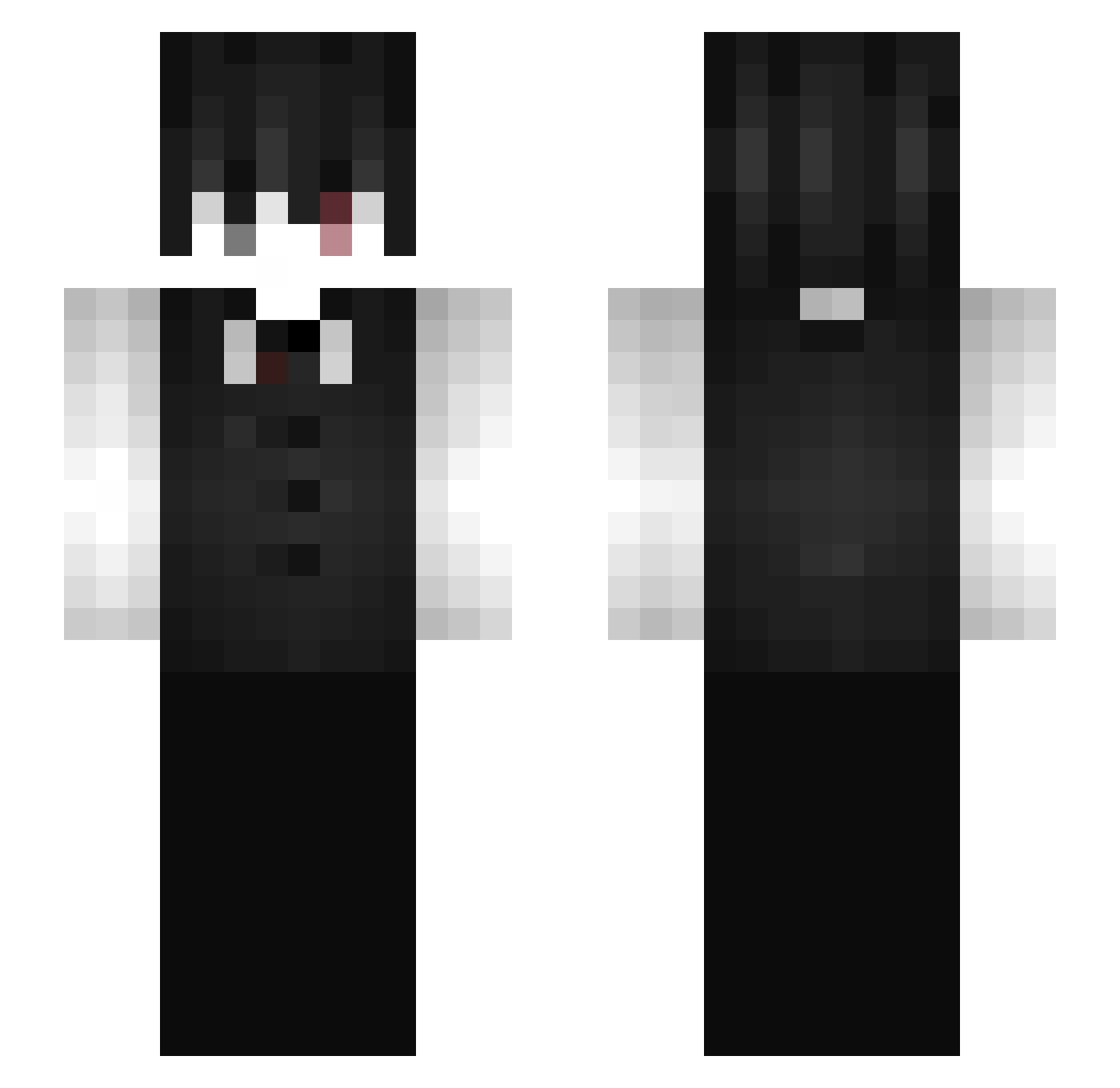 Exscindx Minecraft skin, front and back view