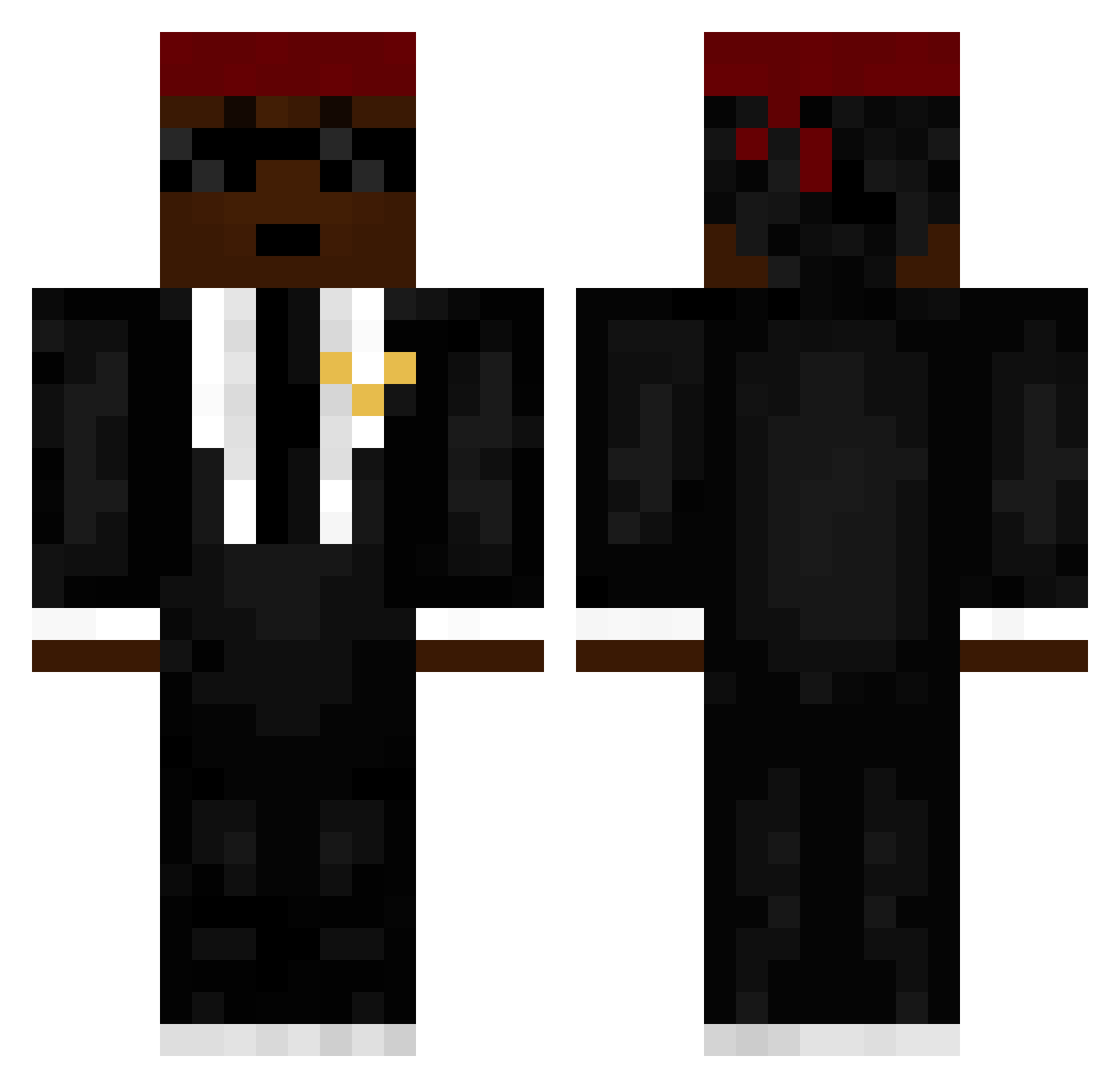 goldbuilder Minecraft skin, front and back view
