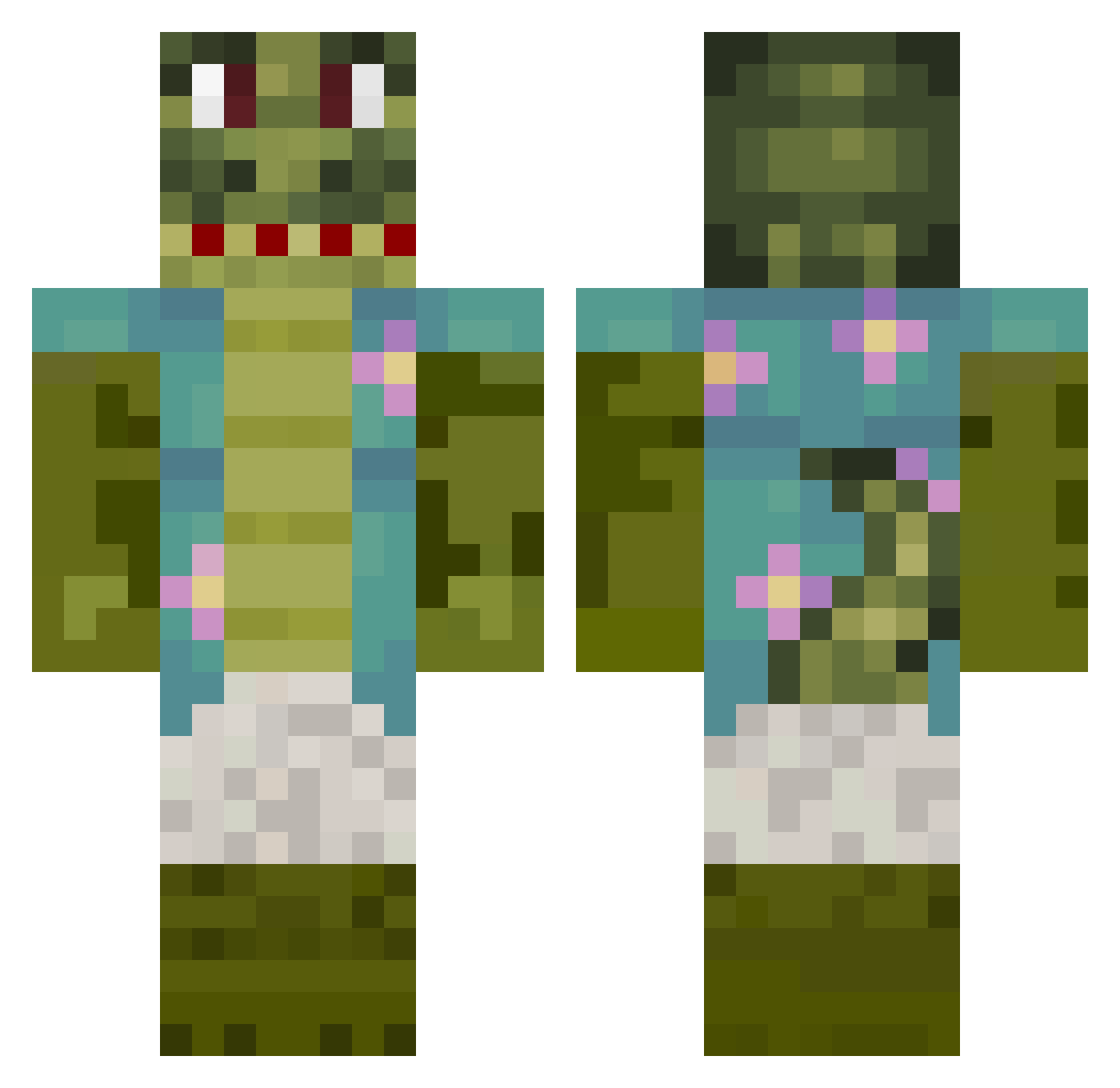 Khellam Minecraft skin, front and back view