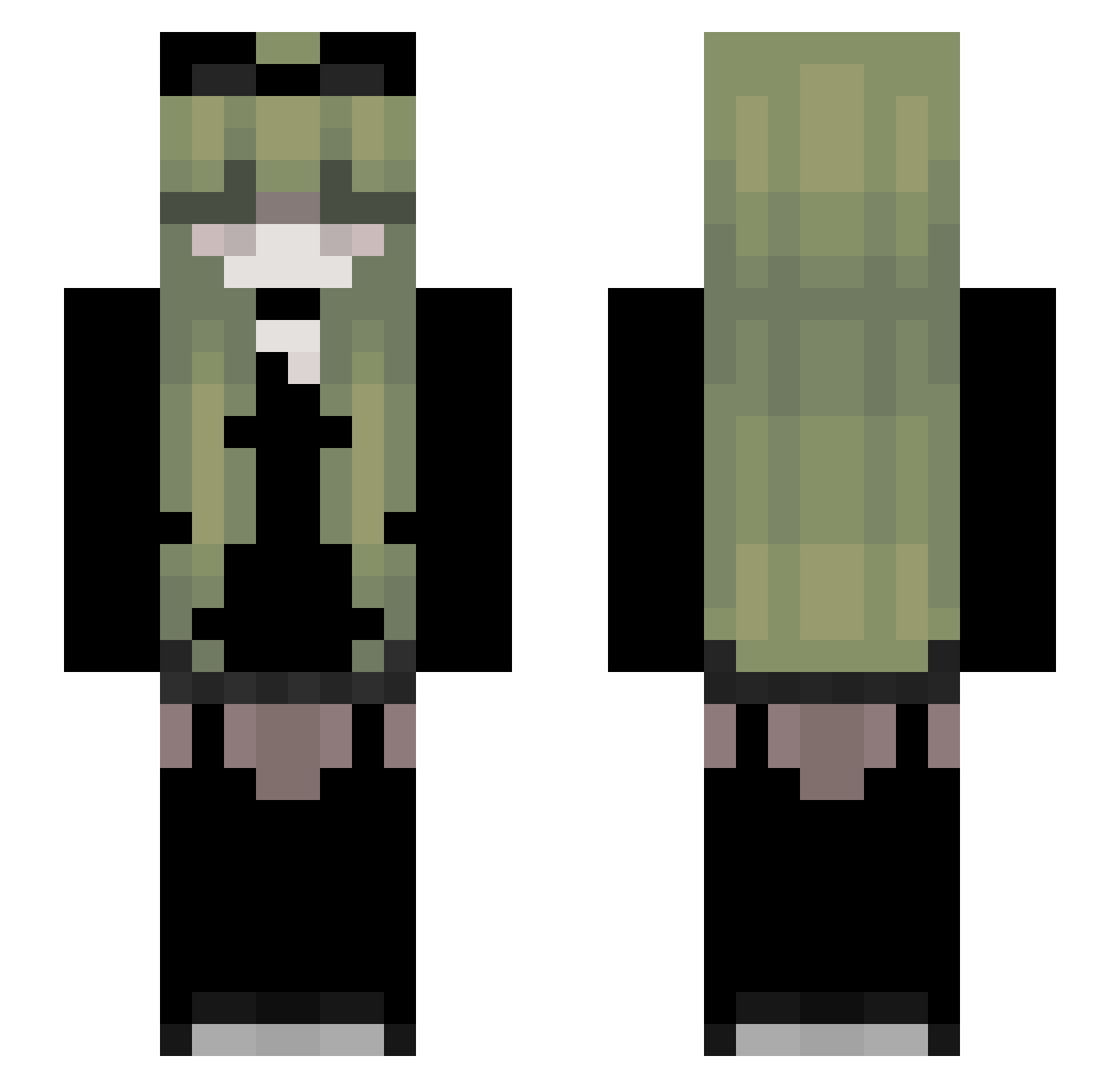 ukiyop Minecraft skin, front and back view