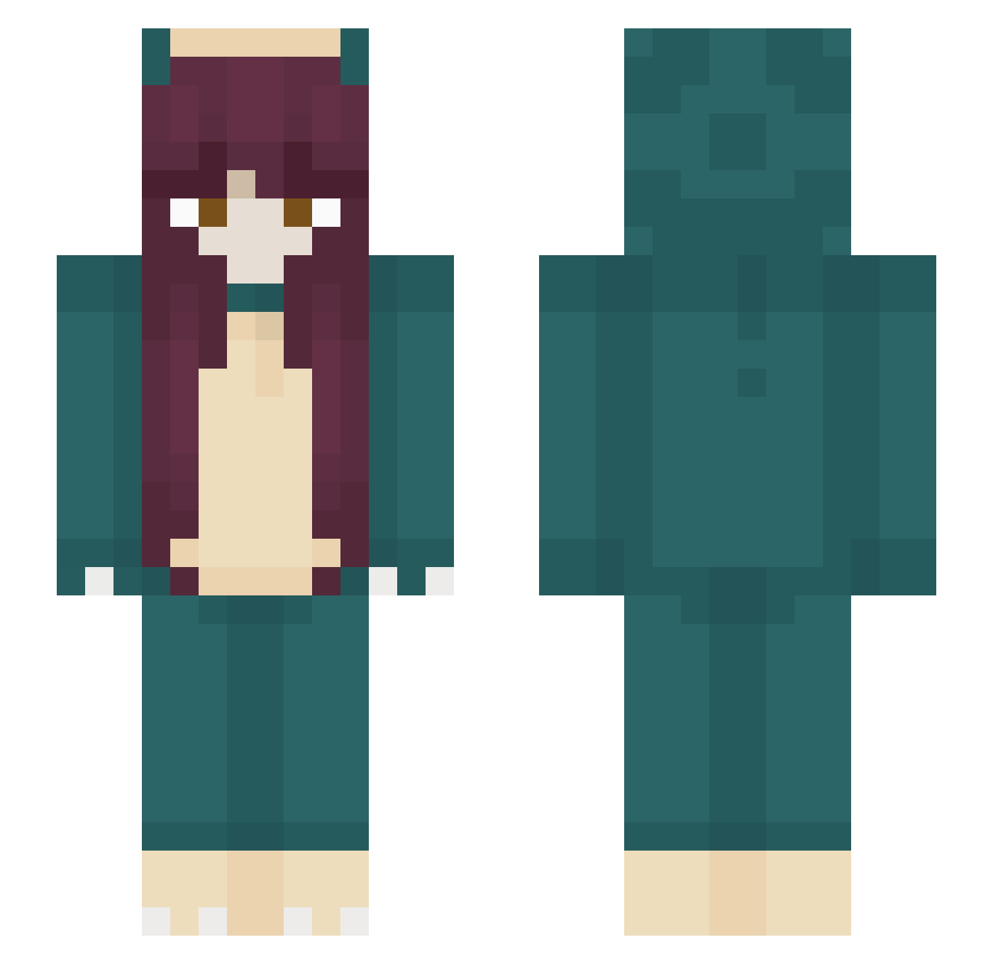 Taigakss Minecraft skin, front and back view