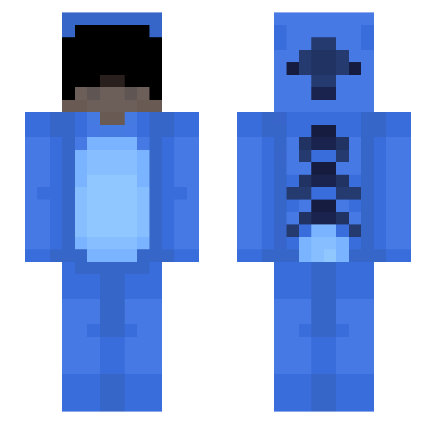 Levatik02 Minecraft skin, front and back view