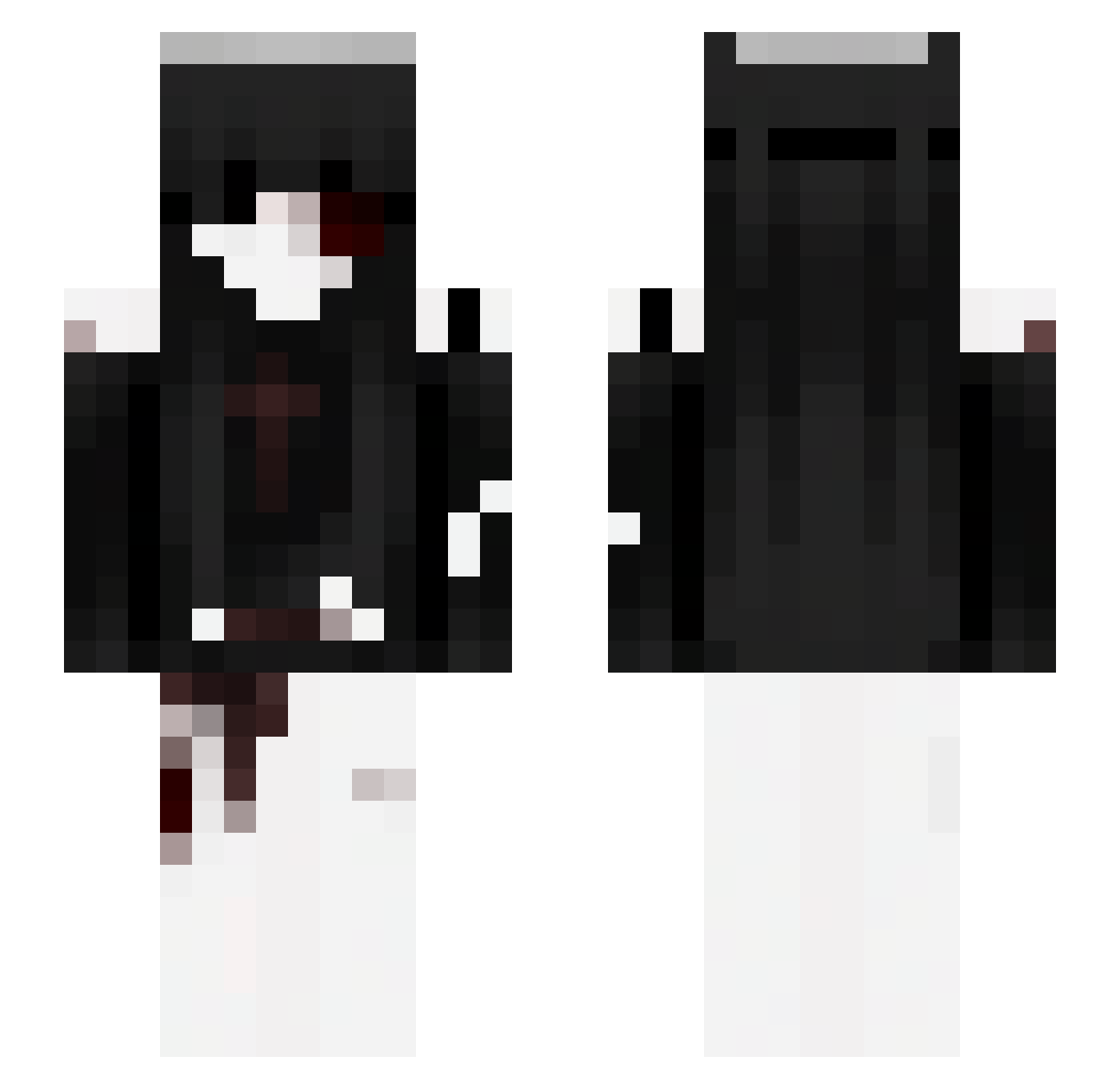 R0SI3SANG3L Minecraft skin, front and back view