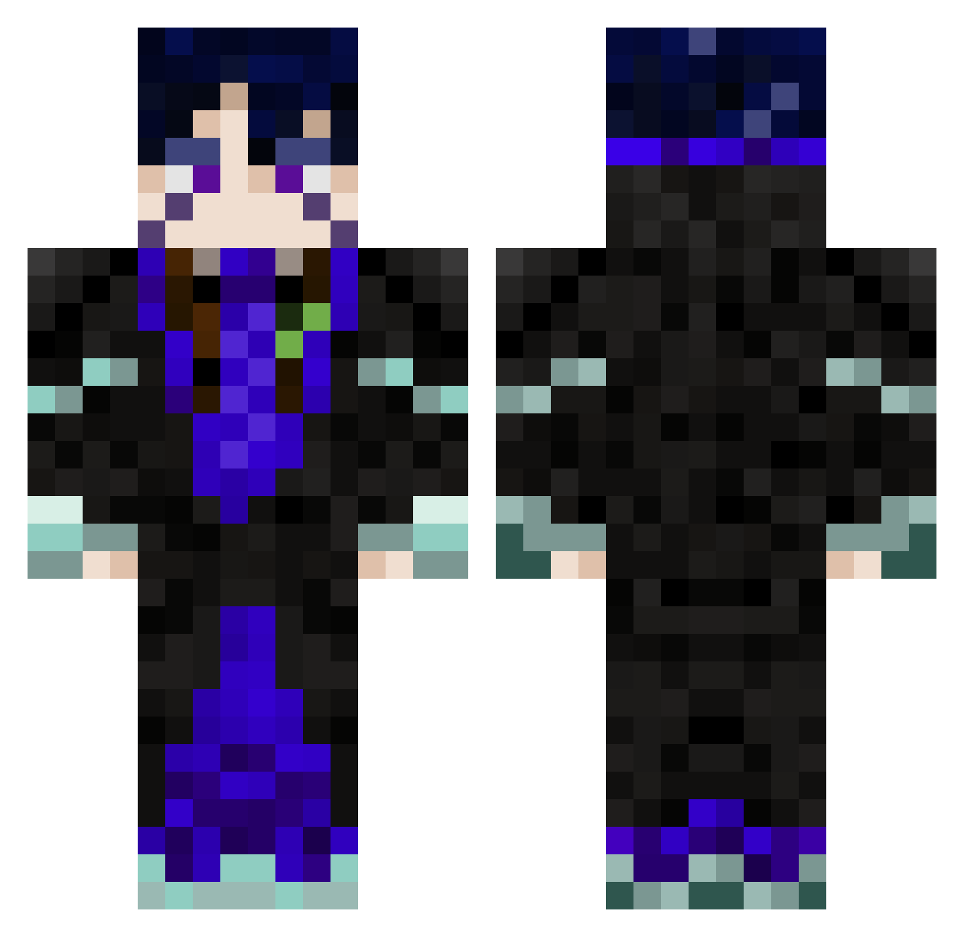 Enderborn_the_7 Minecraft skin, front and back view