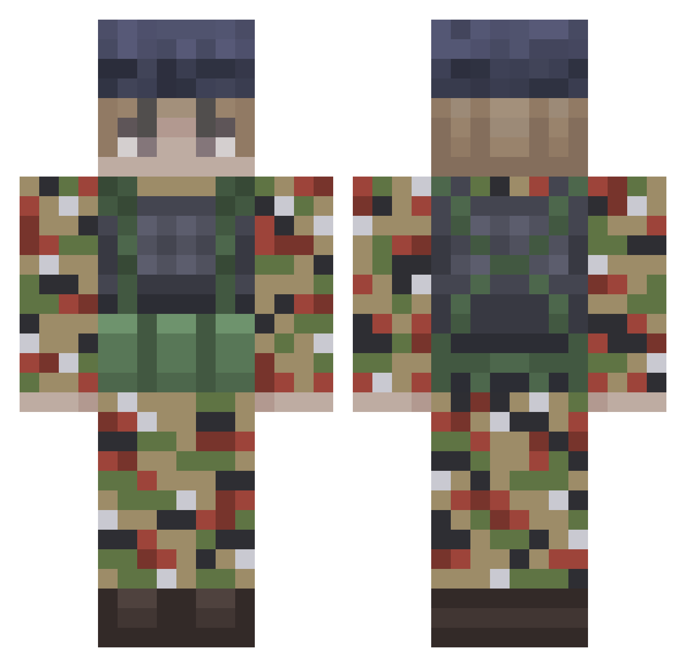 Vemr Minecraft skin, front and back view