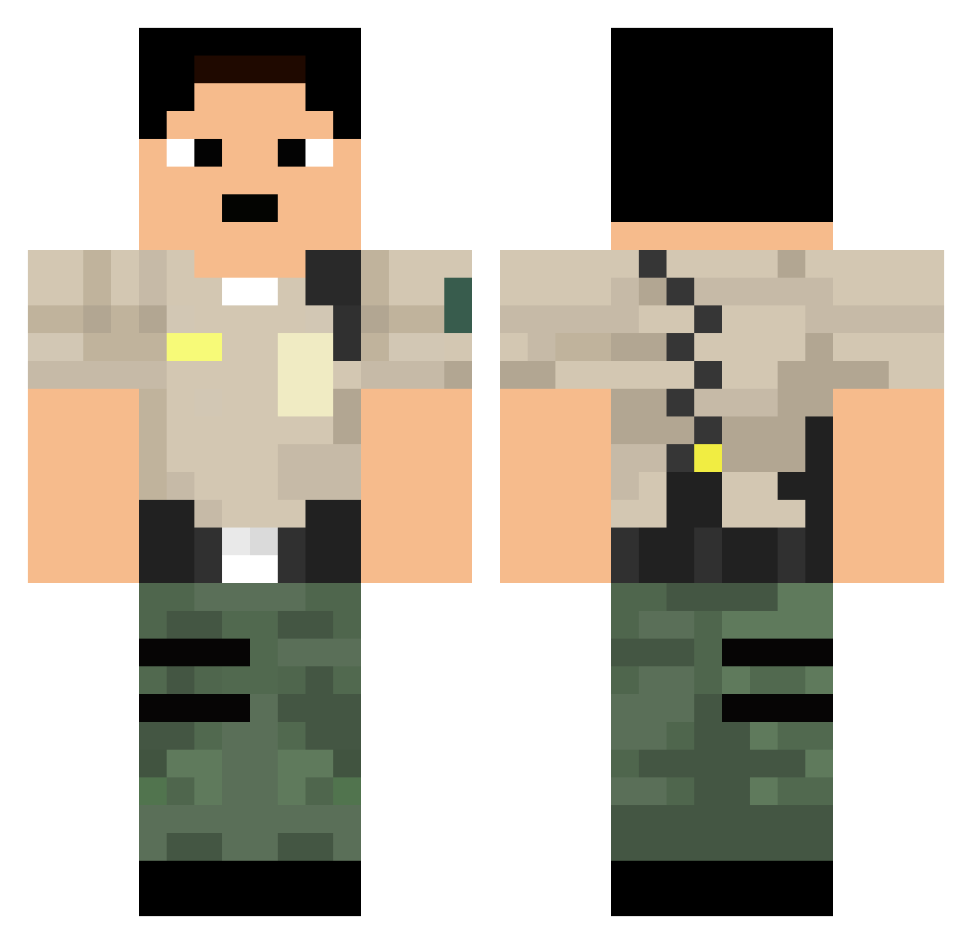 5onit Minecraft skin, front and back view
