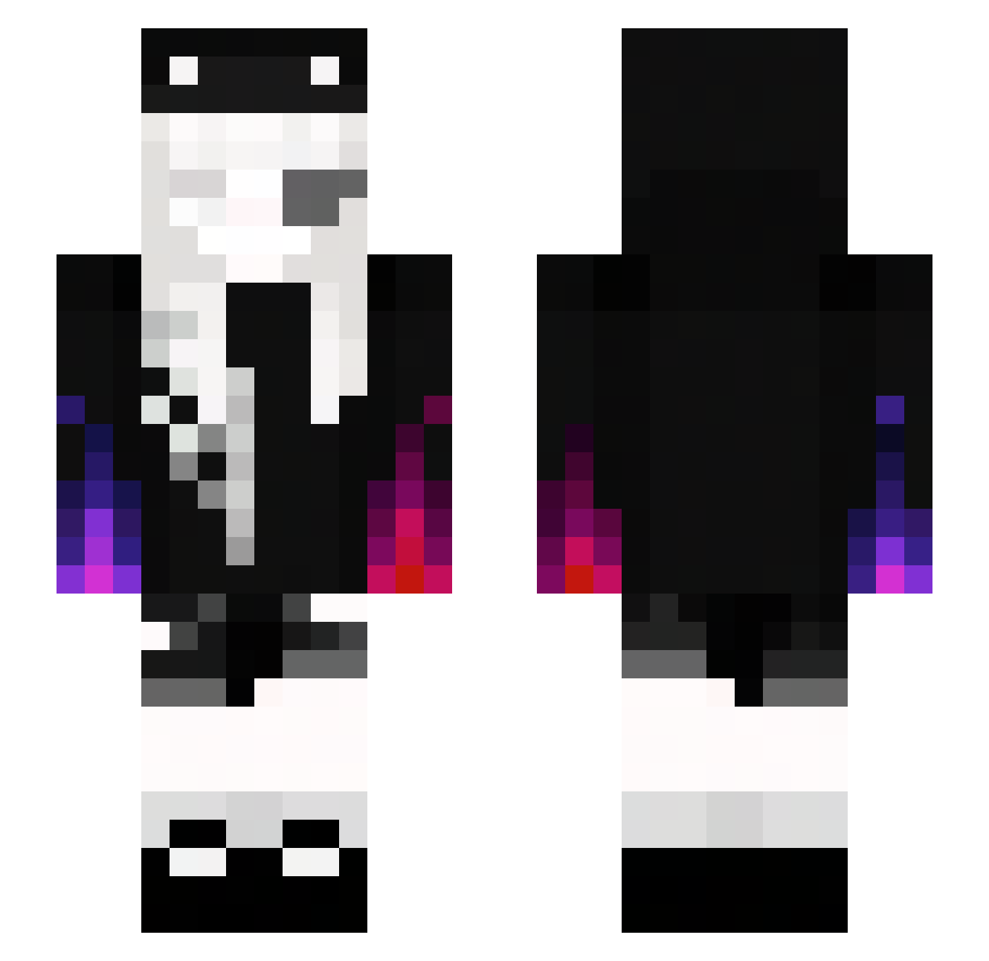 xdpro76 Minecraft skin, front and back view
