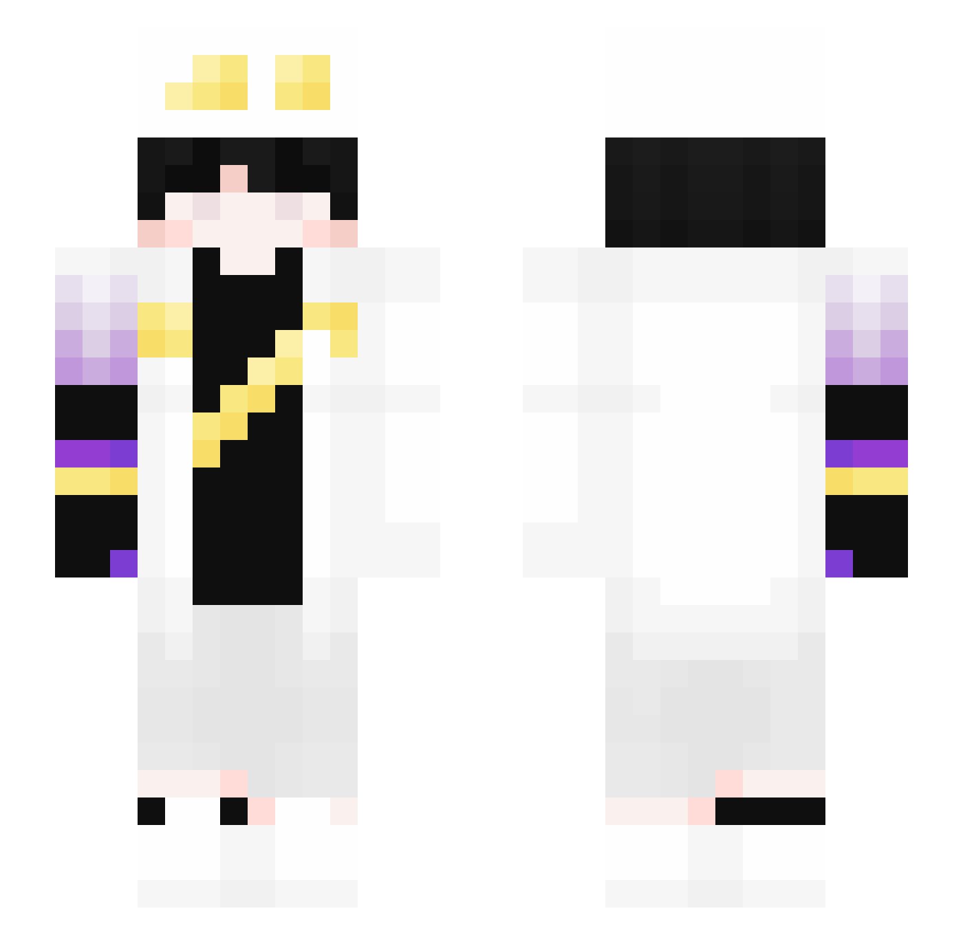 Sebasgg329 Minecraft skin, front and back view