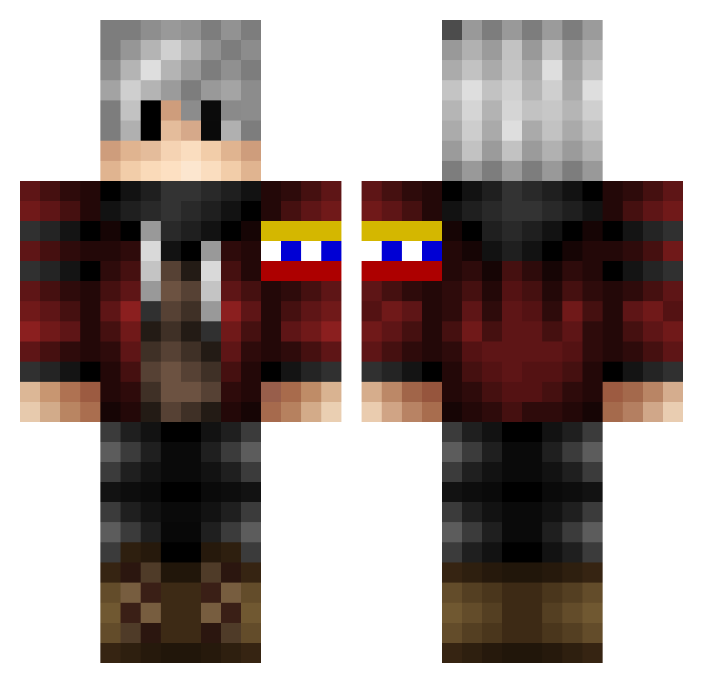 Smallboat Minecraft skin, front and back view