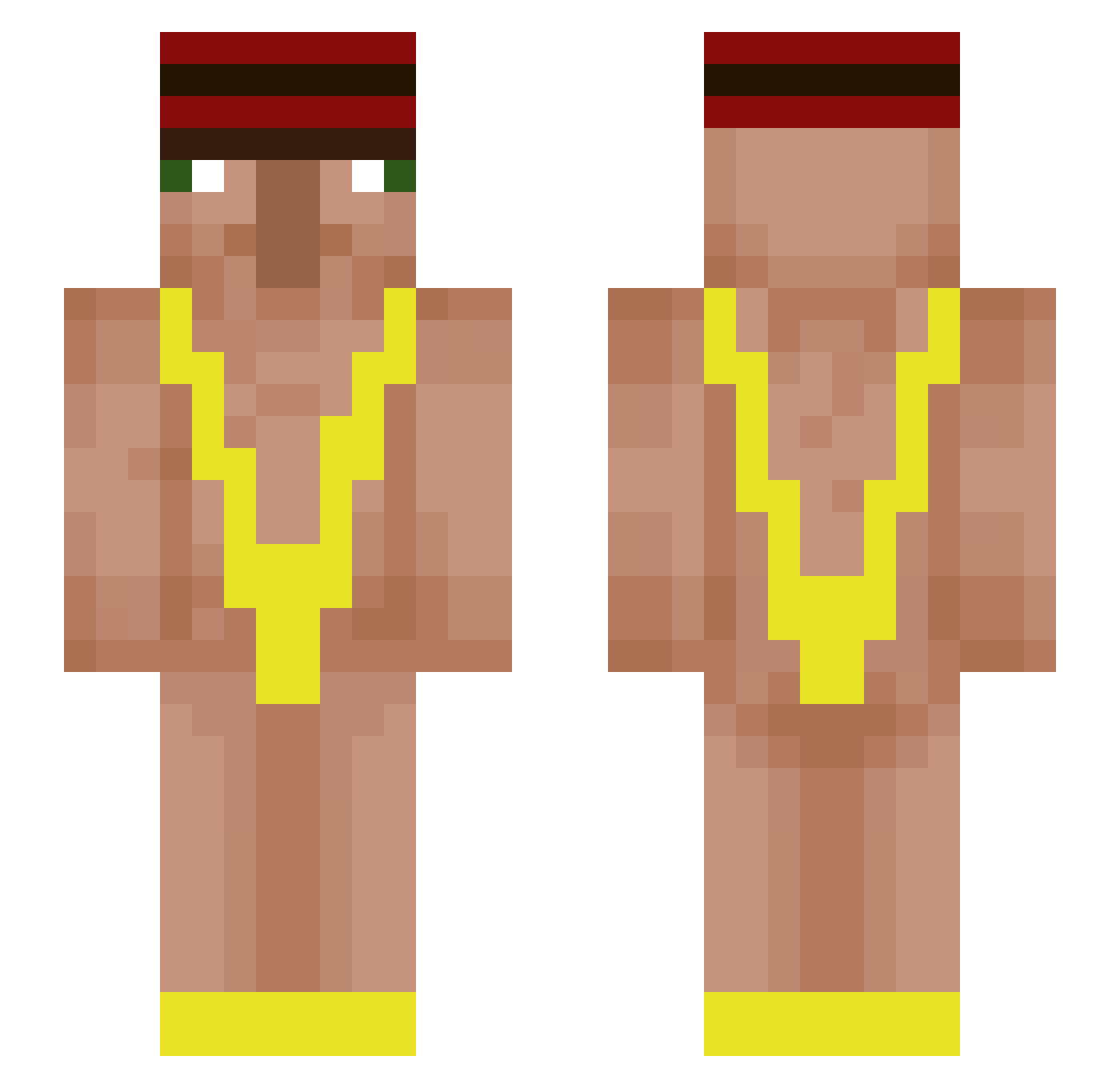olosson Minecraft skin, front and back view