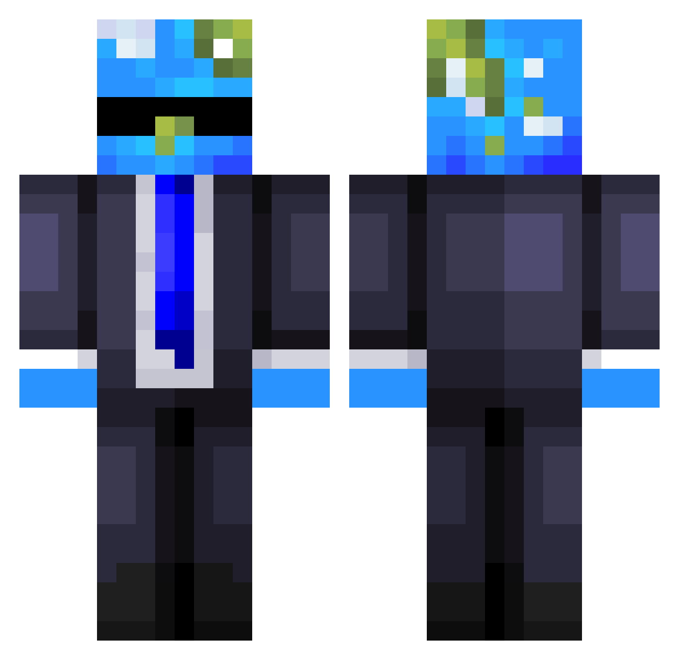 qfcbv Minecraft skin, front and back view