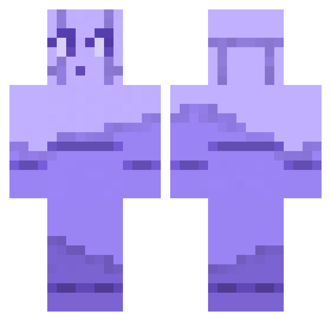 atticuswowzers Minecraft skin, front and back view