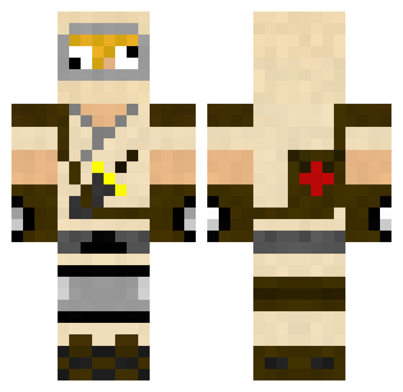 Runty Minecraft skin, front and back view