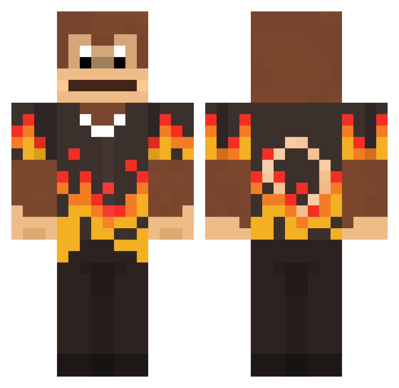 Faverao Minecraft skin, front and back view