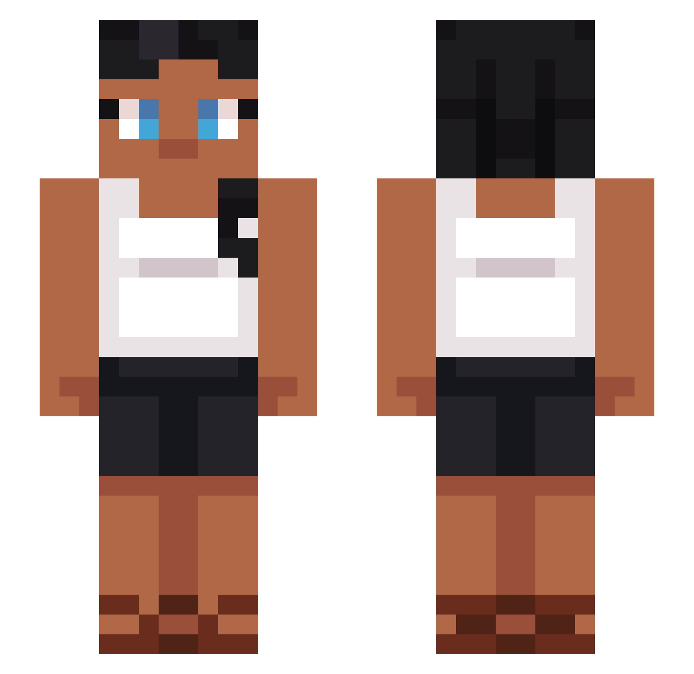 sarewu Minecraft skin, front and back view