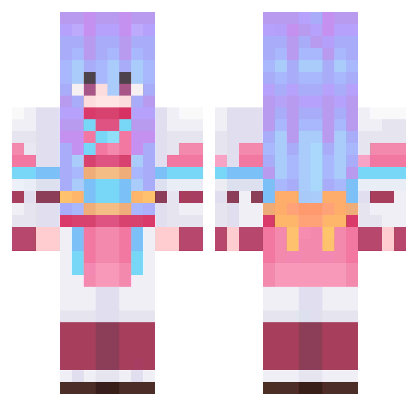 Blossom9082 Minecraft skin, front and back view