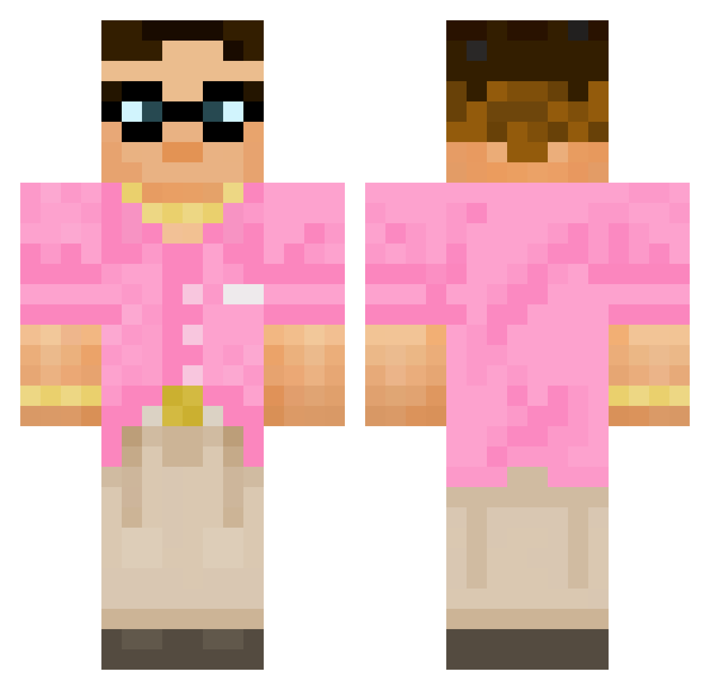 Jojo22basa Minecraft skin, front and back view