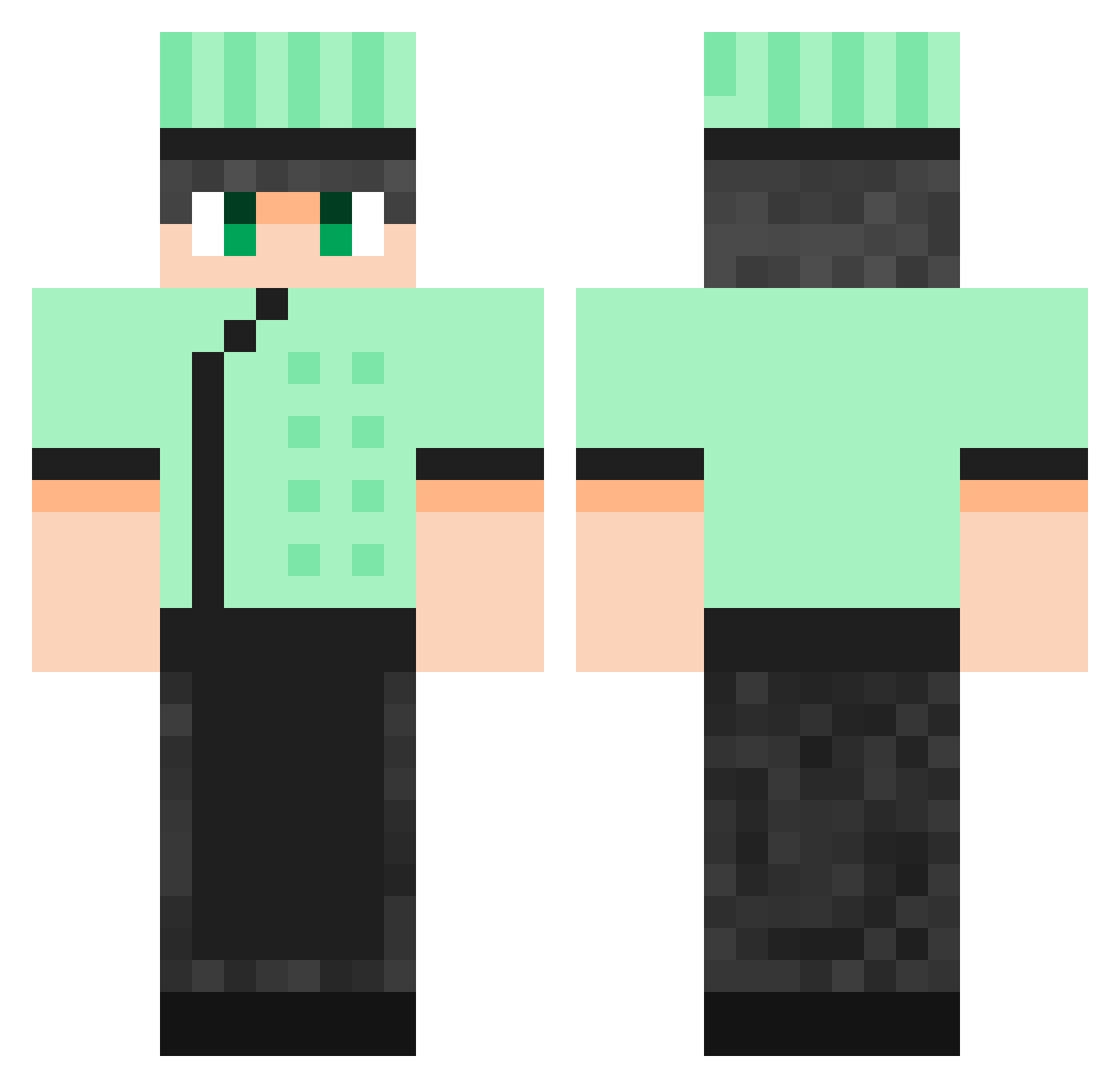X_CHASE Minecraft skin, front and back view