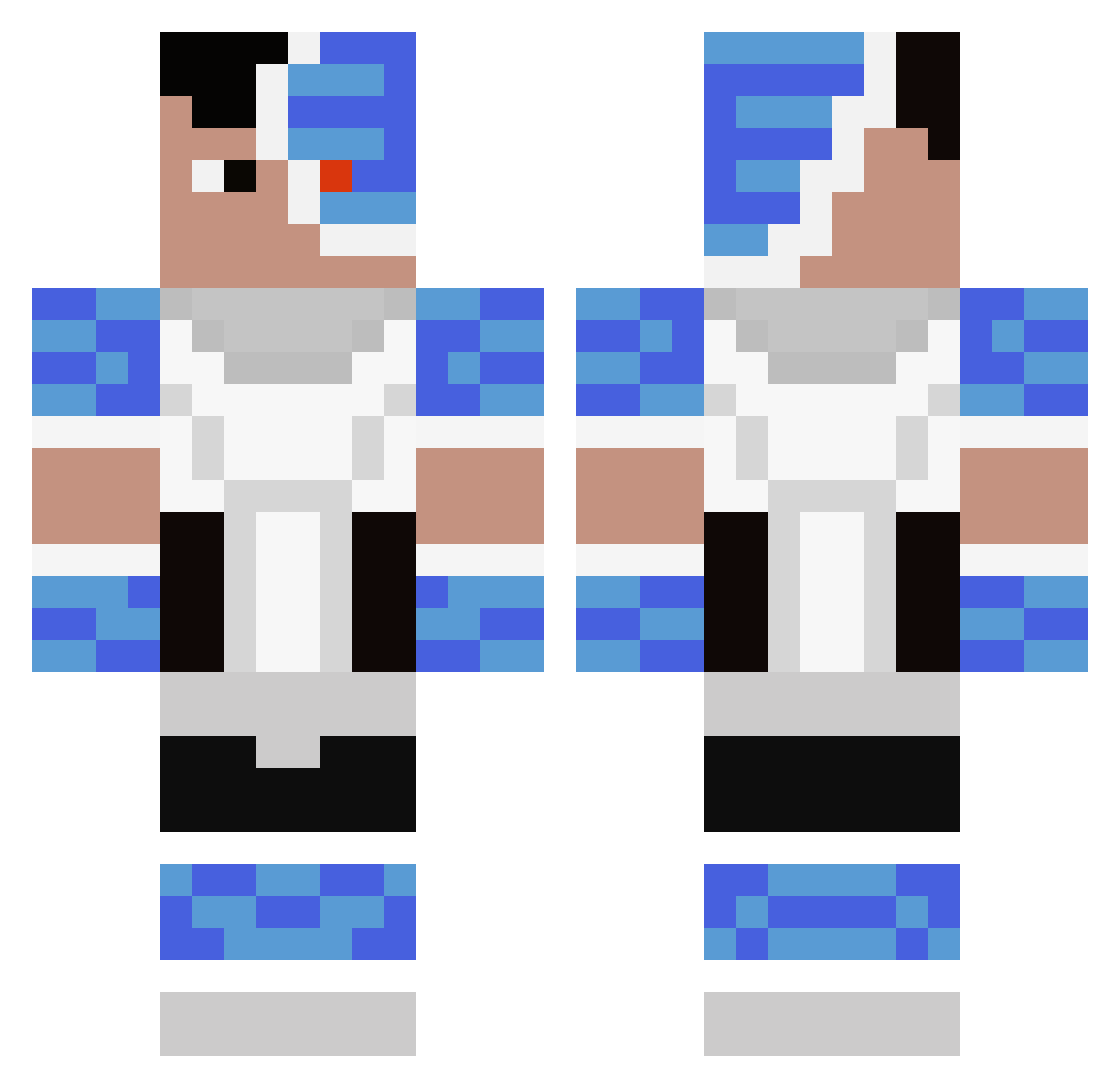 Strowed Minecraft skin, front and back view