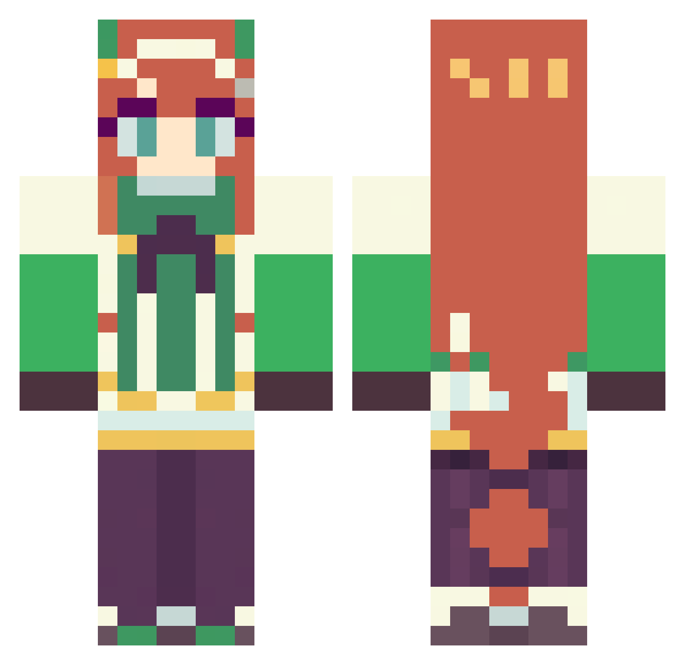 manulsever Minecraft skin, front and back view