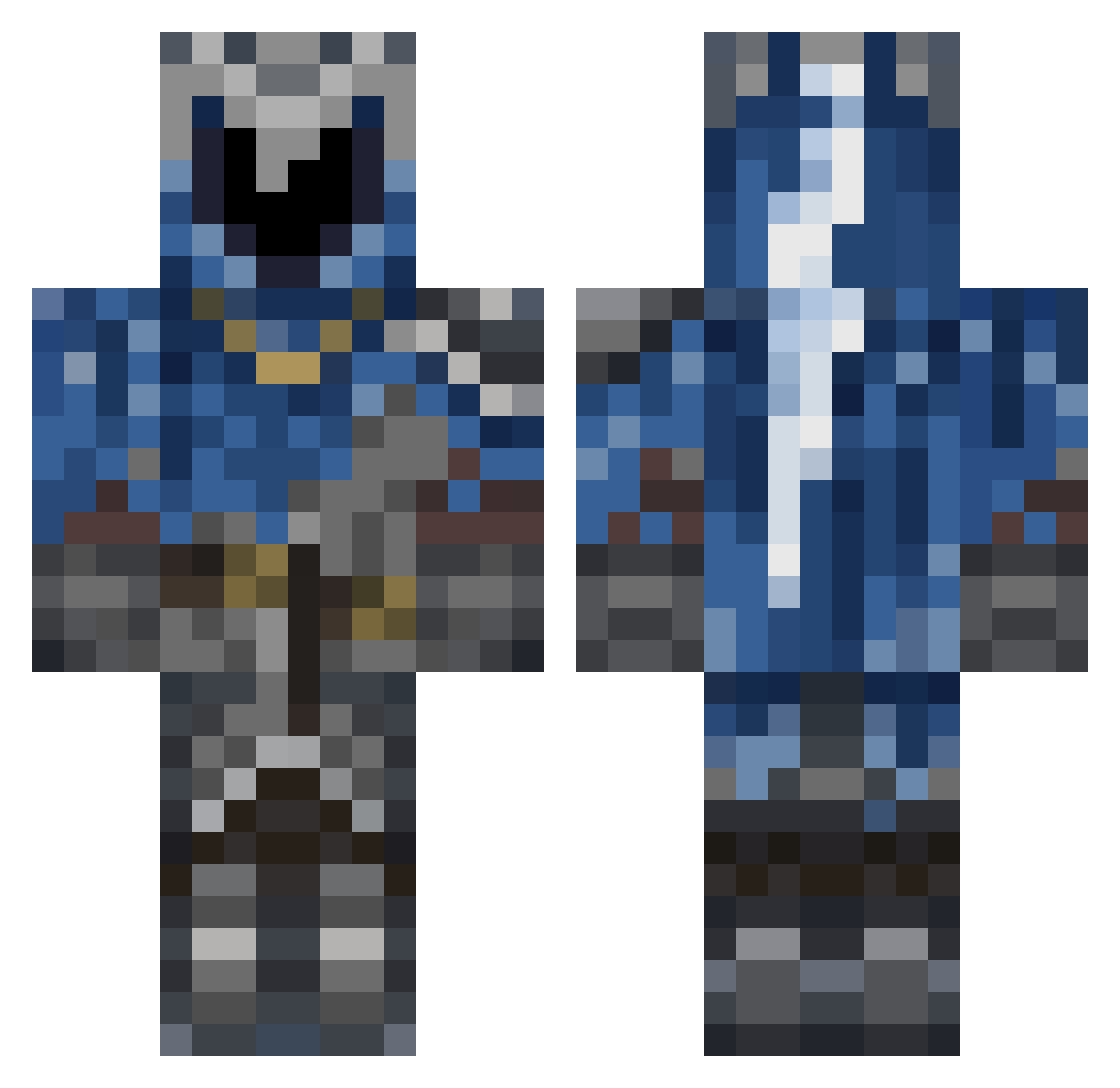 Time4Pizza Minecraft skin, front and back view