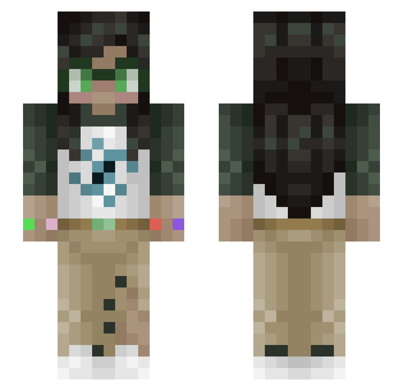CelestiialZ Minecraft skin, front and back view