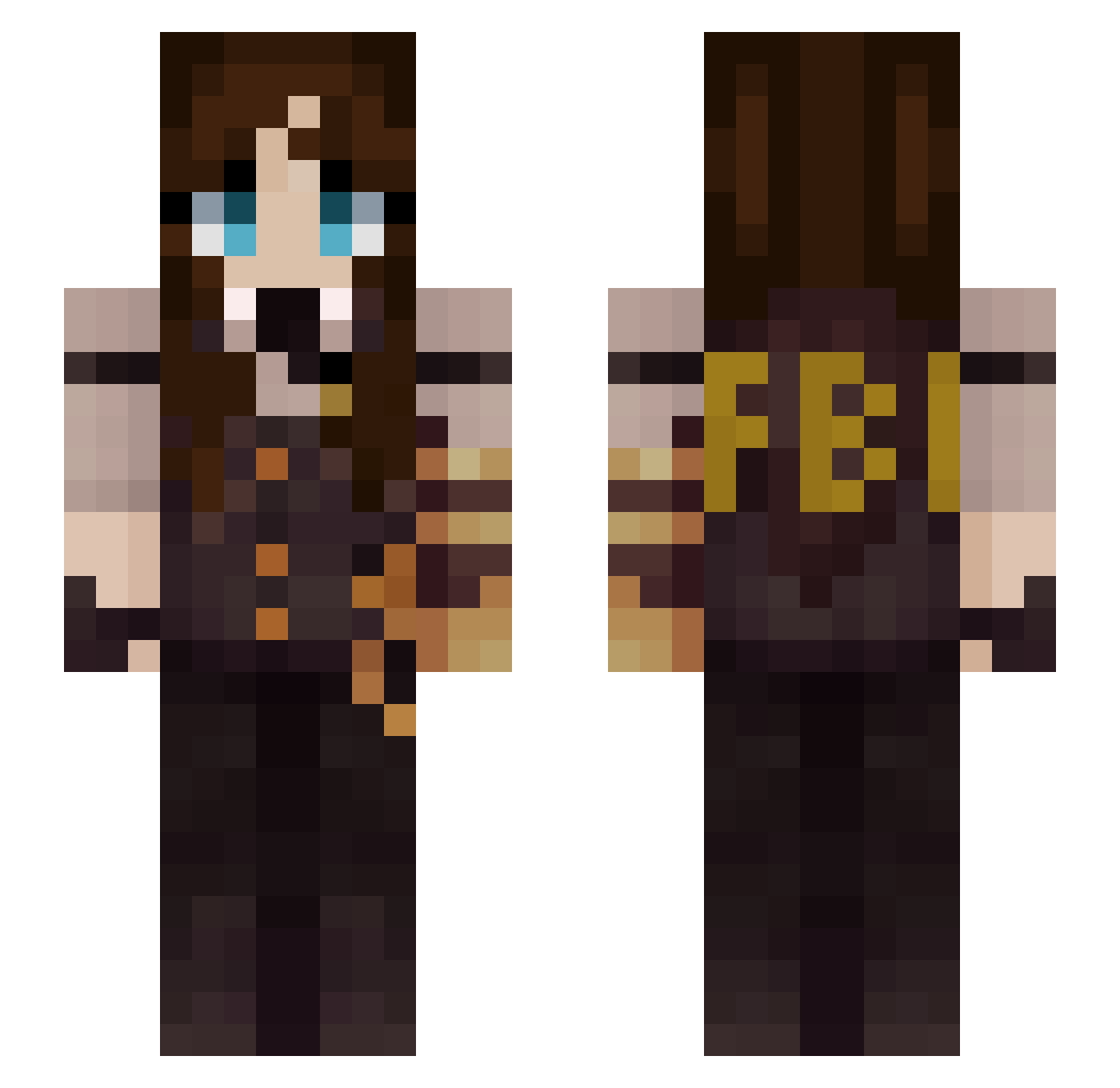 Niceiji Minecraft skin, front and back view